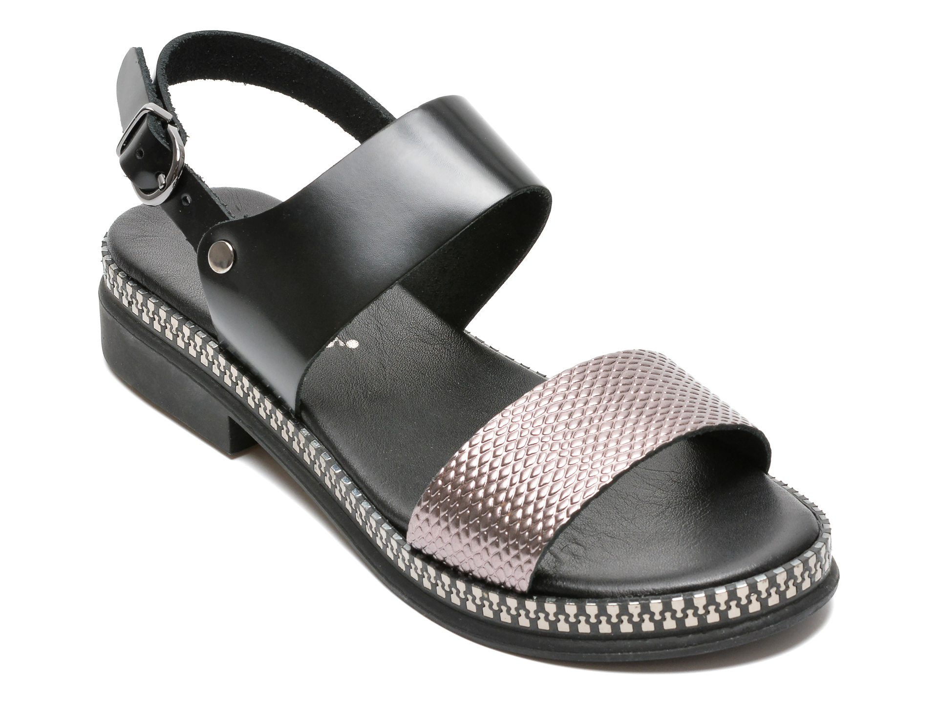 Sandale ASSENSO FERRO negre, 32916, din piele naturala /femei/sandale imagine noua