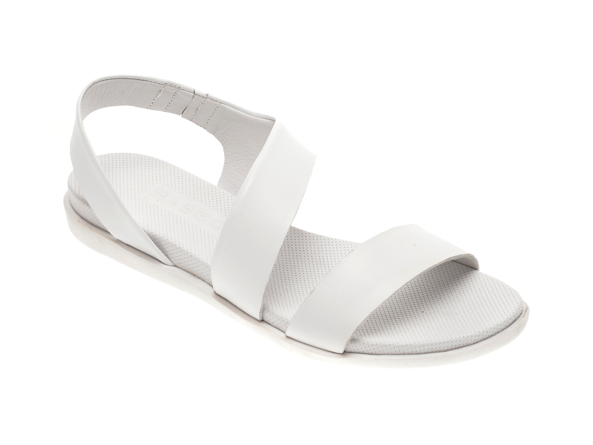 Sandale BABOOS albe, 1402, din piele naturala
