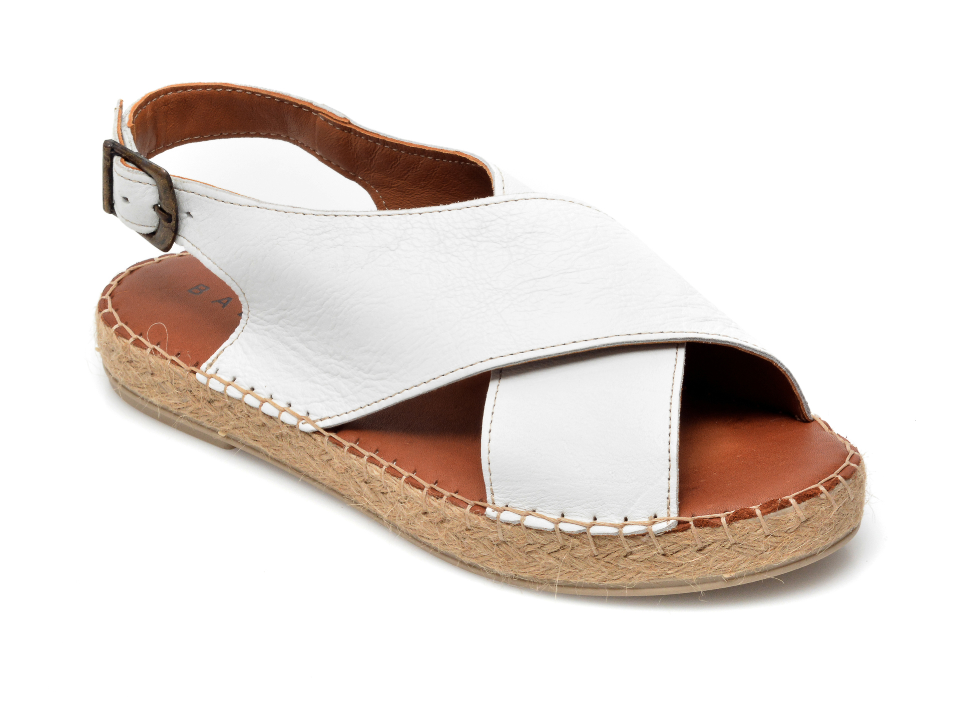 Sandale BABOOS albe, R05, din piele naturala Baboos