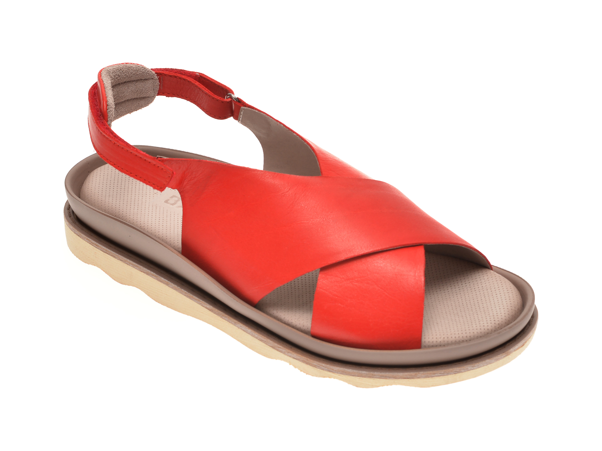 Sandale BABOOS rosii, 0403, din piele naturala