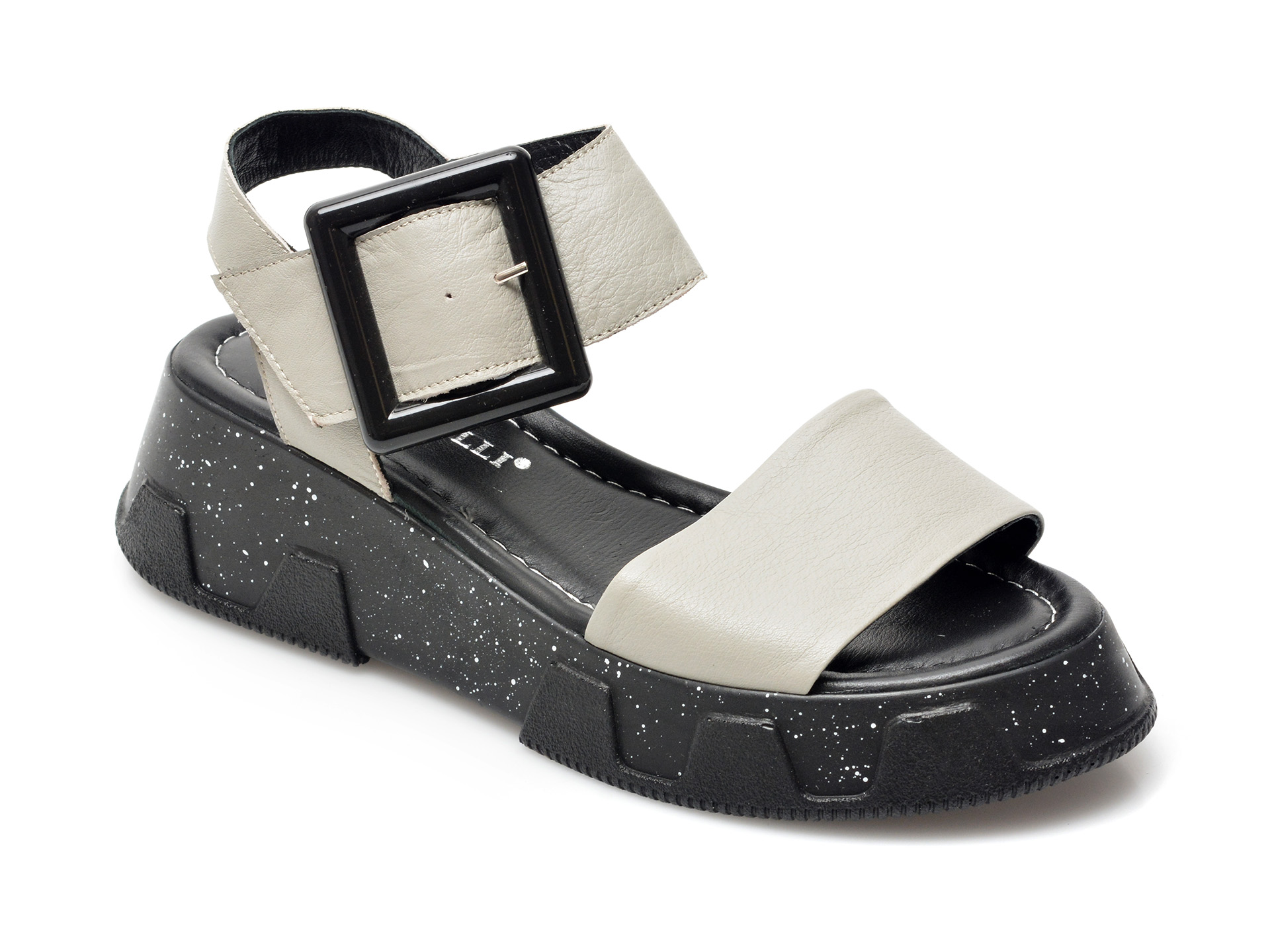 Sandale CABULLI gri, Y215033, din piele naturala /femei/sandale imagine noua