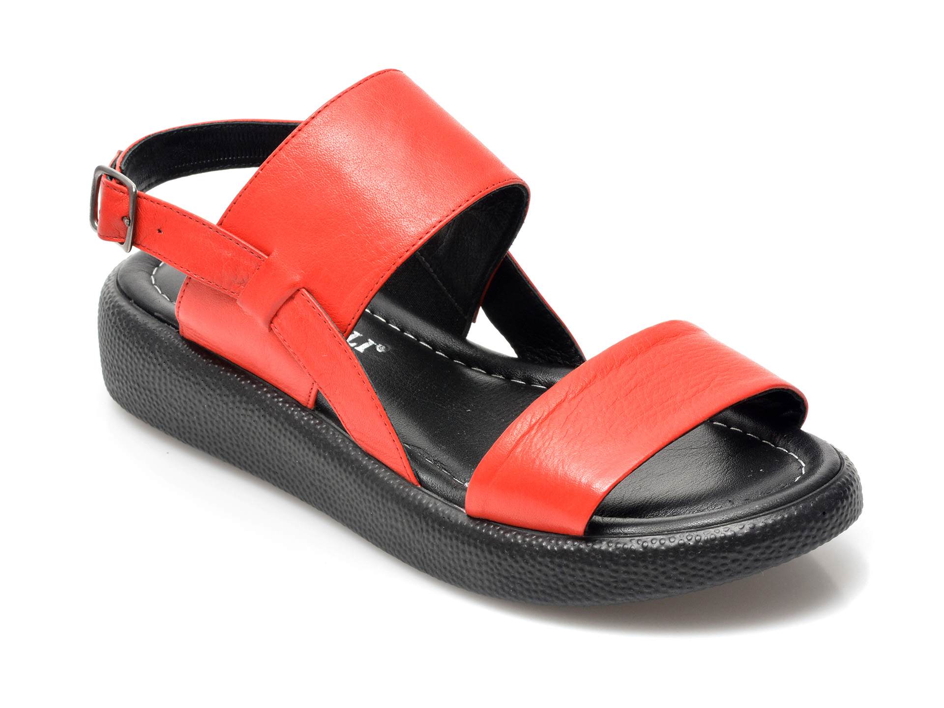 Sandale CABULLI rosii, 2651, din piele naturala /femei/sandale imagine noua