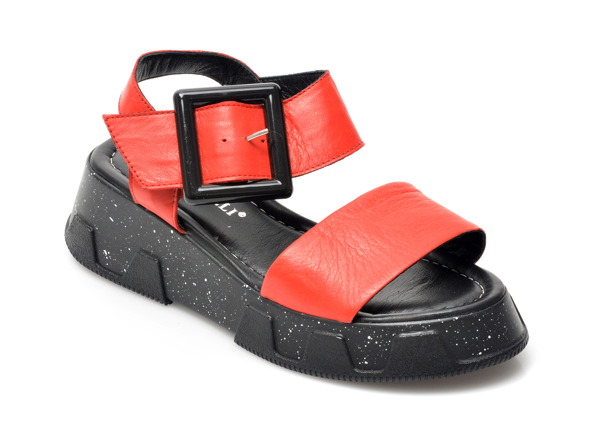 Sandale CABULLI rosii, Y215033, din piele naturala /femei/sandale imagine noua