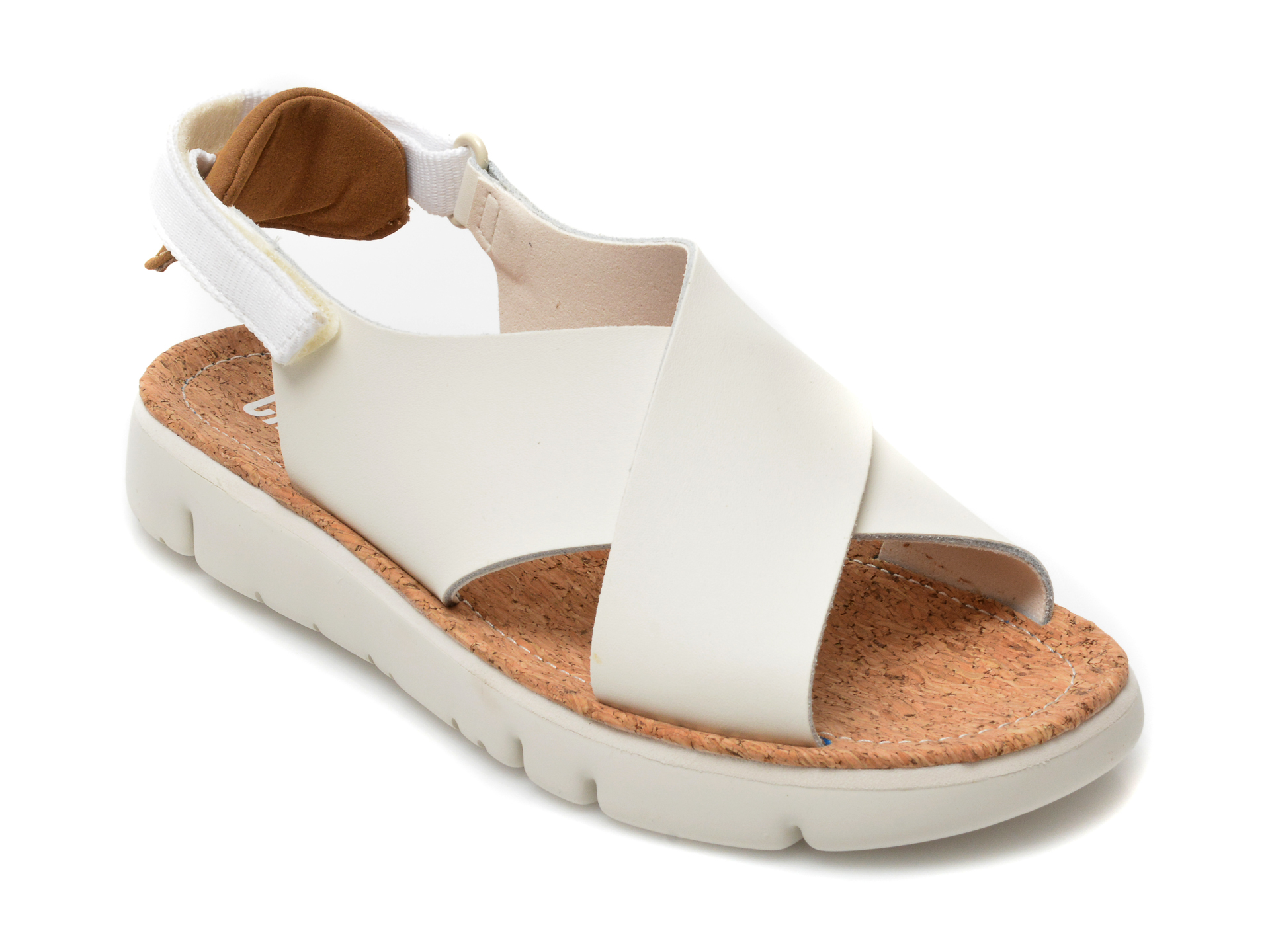 Sandale CAMPER albe, K200157, din piele naturala