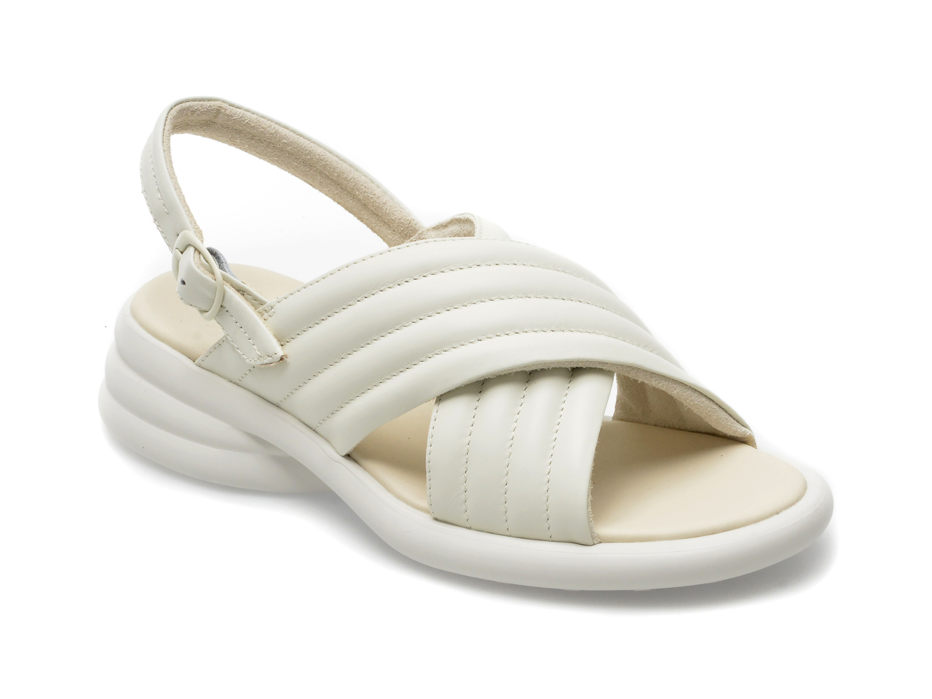 Sandale CAMPER albe, K201494, din piele naturala /femei/sandale