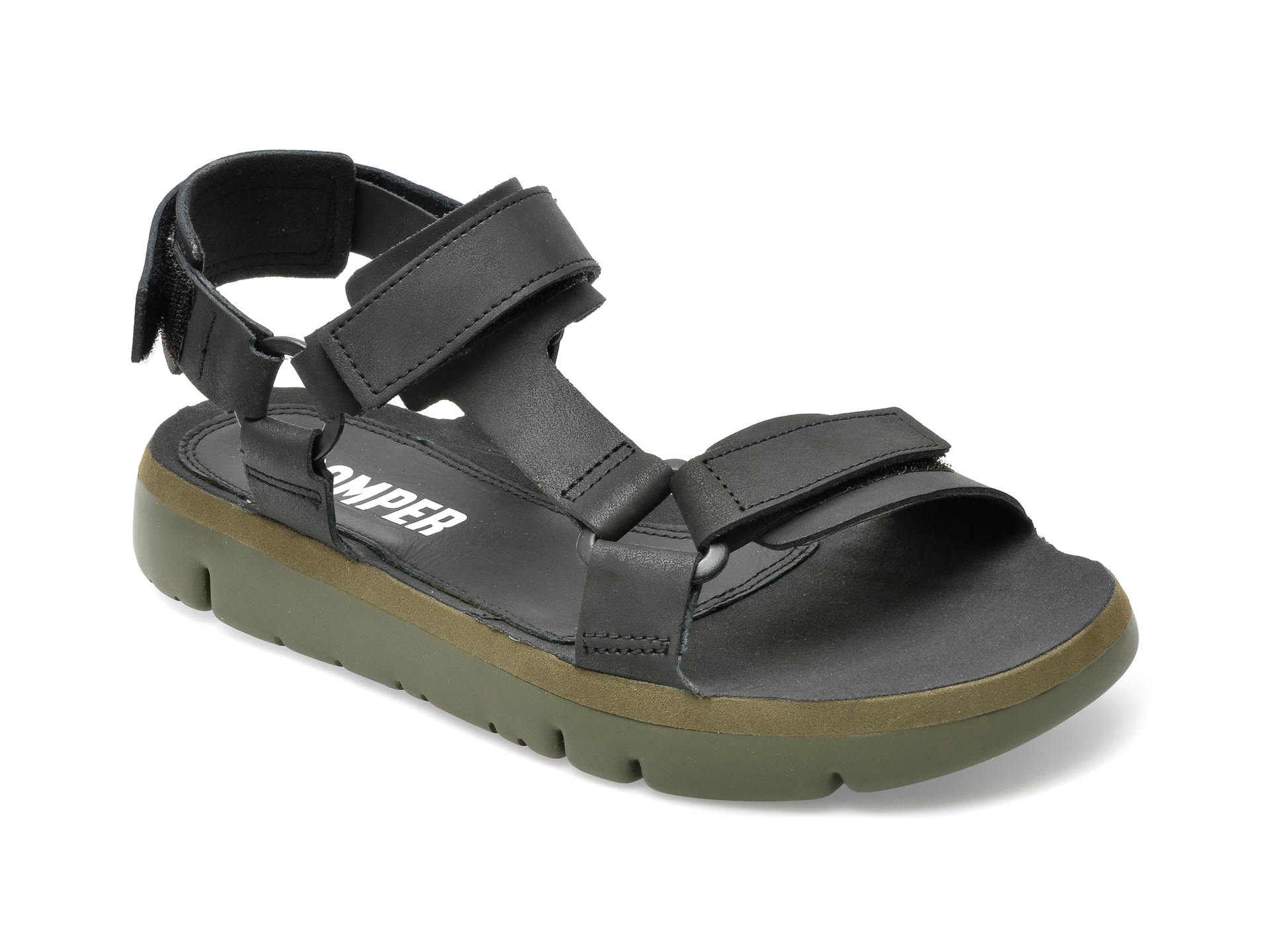 Sandale CAMPER negre, K100416, din piele naturala /barbati/sandale imagine super redus 2022