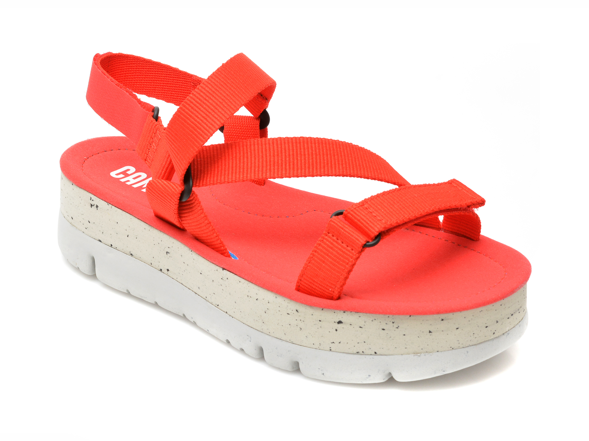 Sandale CAMPER rosii, K201330, din material textil /femei/sandale