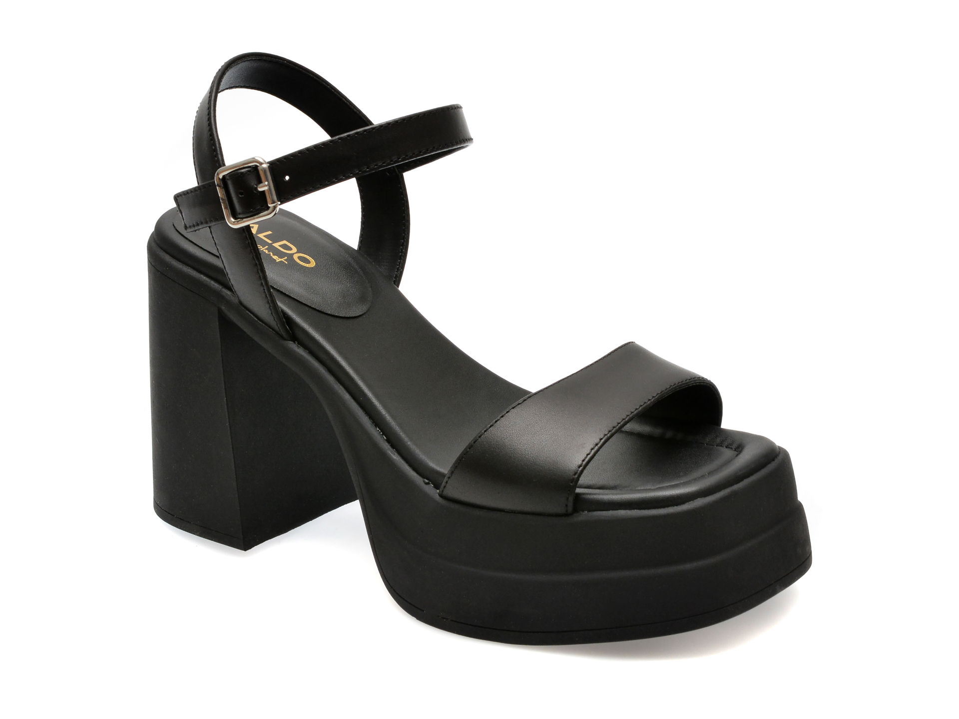 Sandale casual ALDO negre, 13573914, din piele naturala