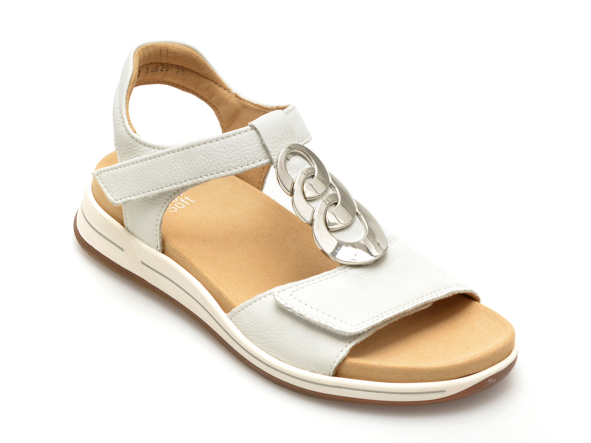 Sandale casual ARA albe, 34826, din piele naturala