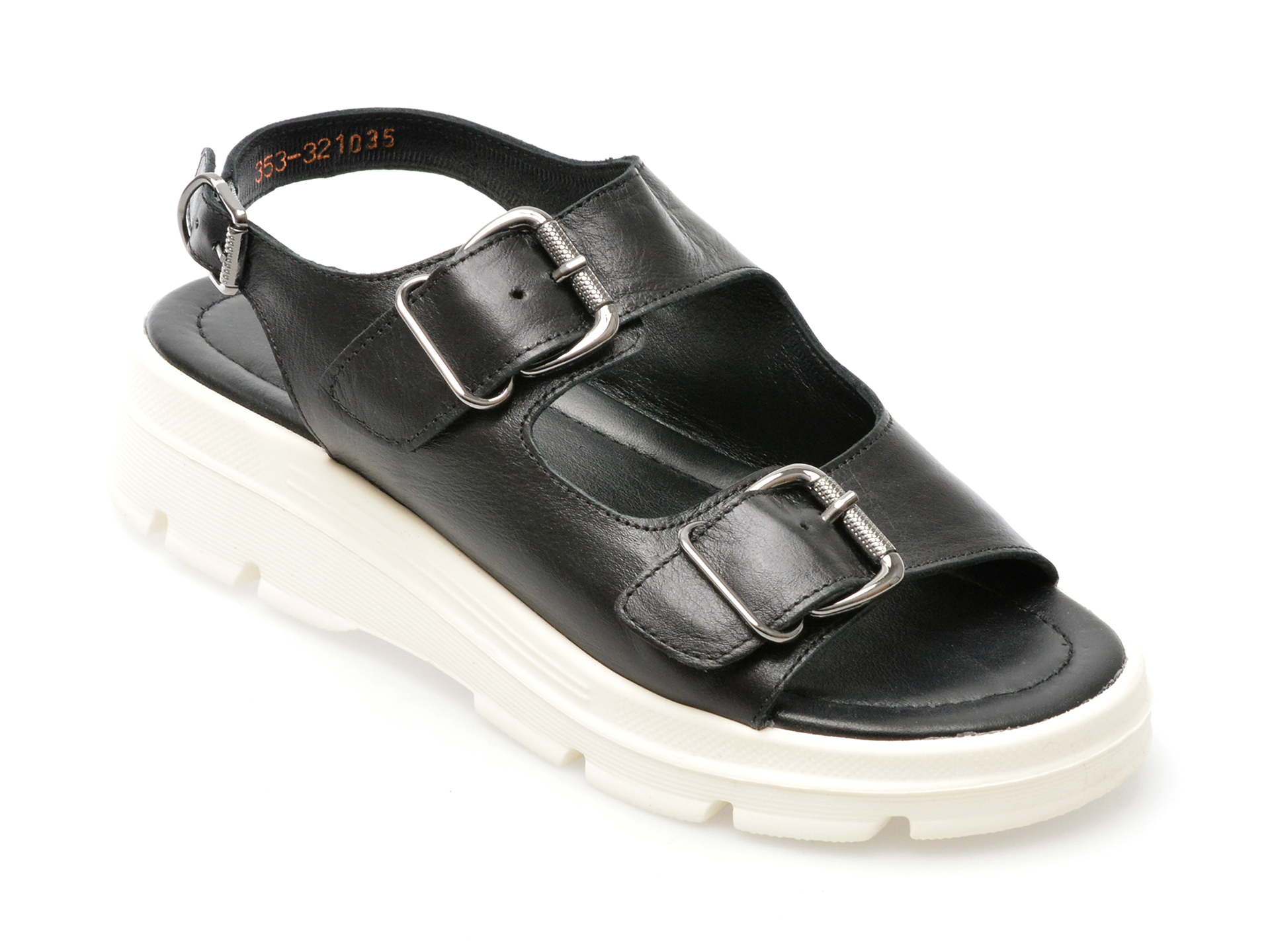 Sandale casual DAKKEM negre, 3210, din piele naturala