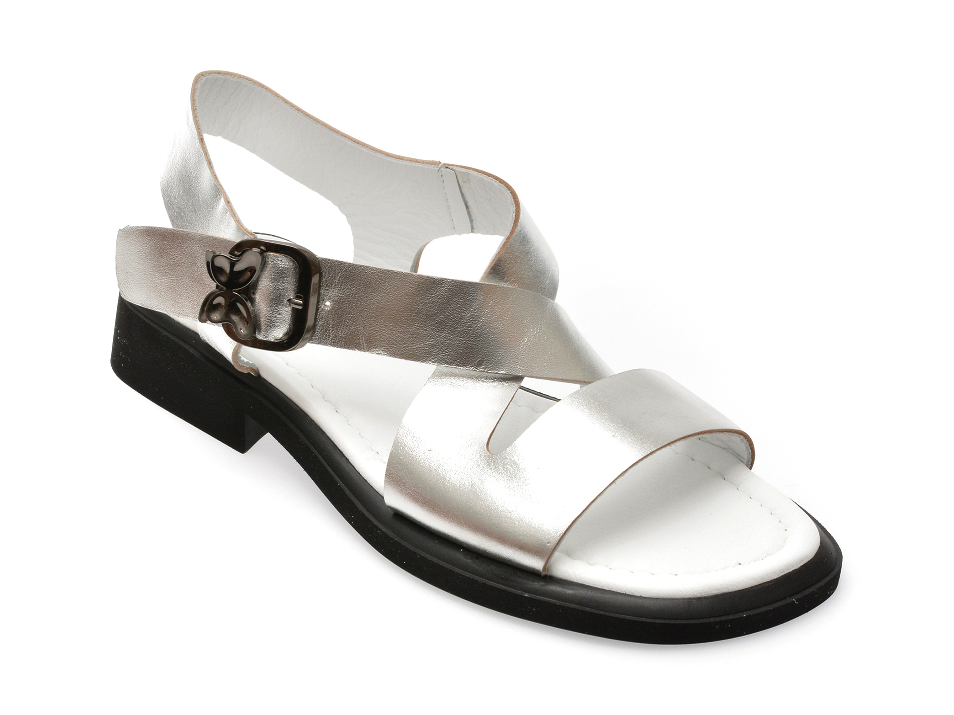 Sandale casual EPICA argintii, 3042075, din piele naturala