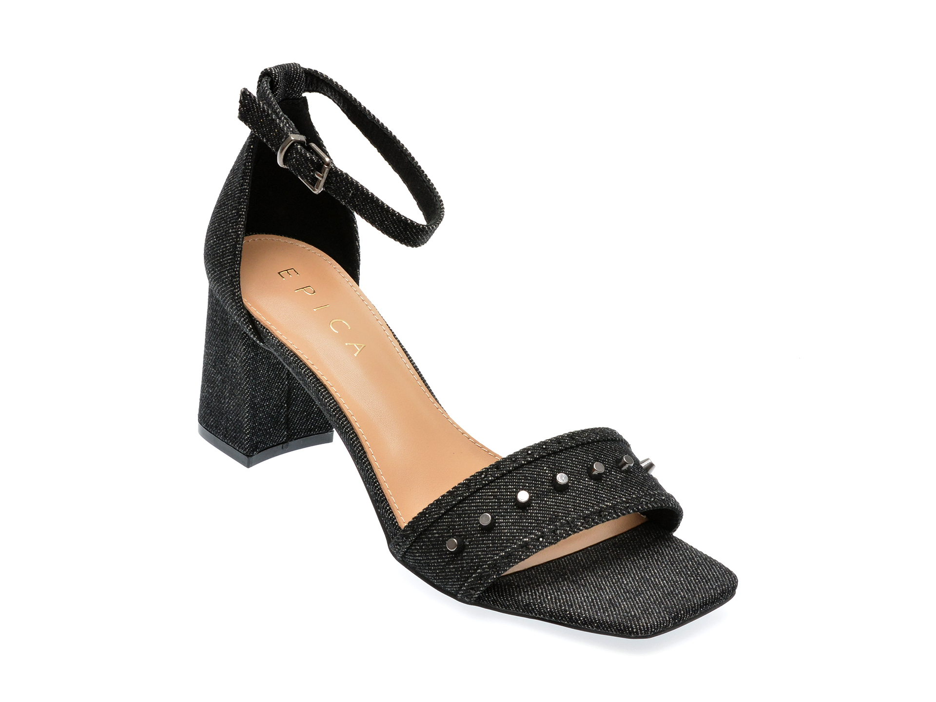 Sandale casual EPICA negre, 110739, din material textil