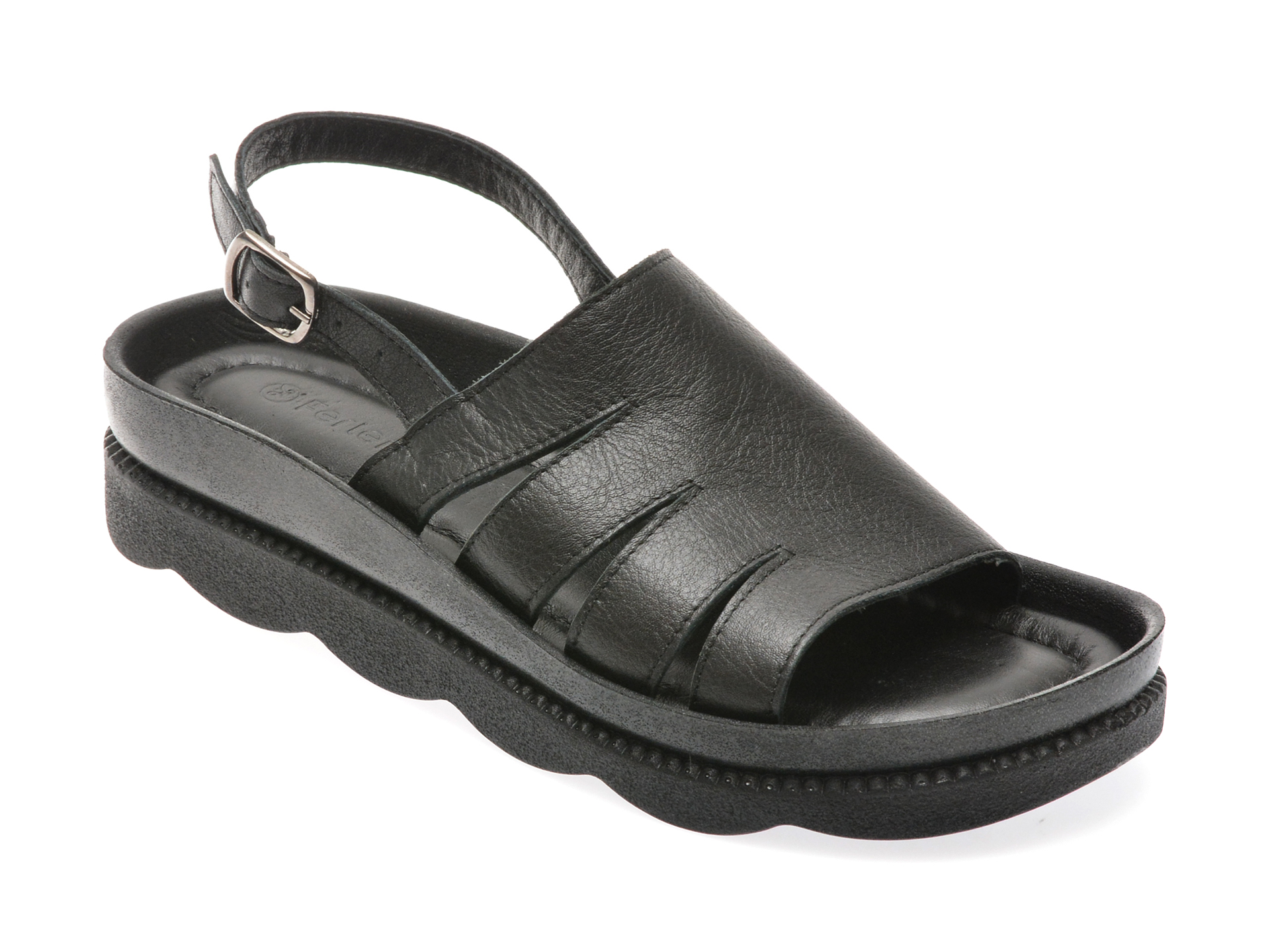 Sandale casual FERLENZ negre, 8941000, din piele naturala