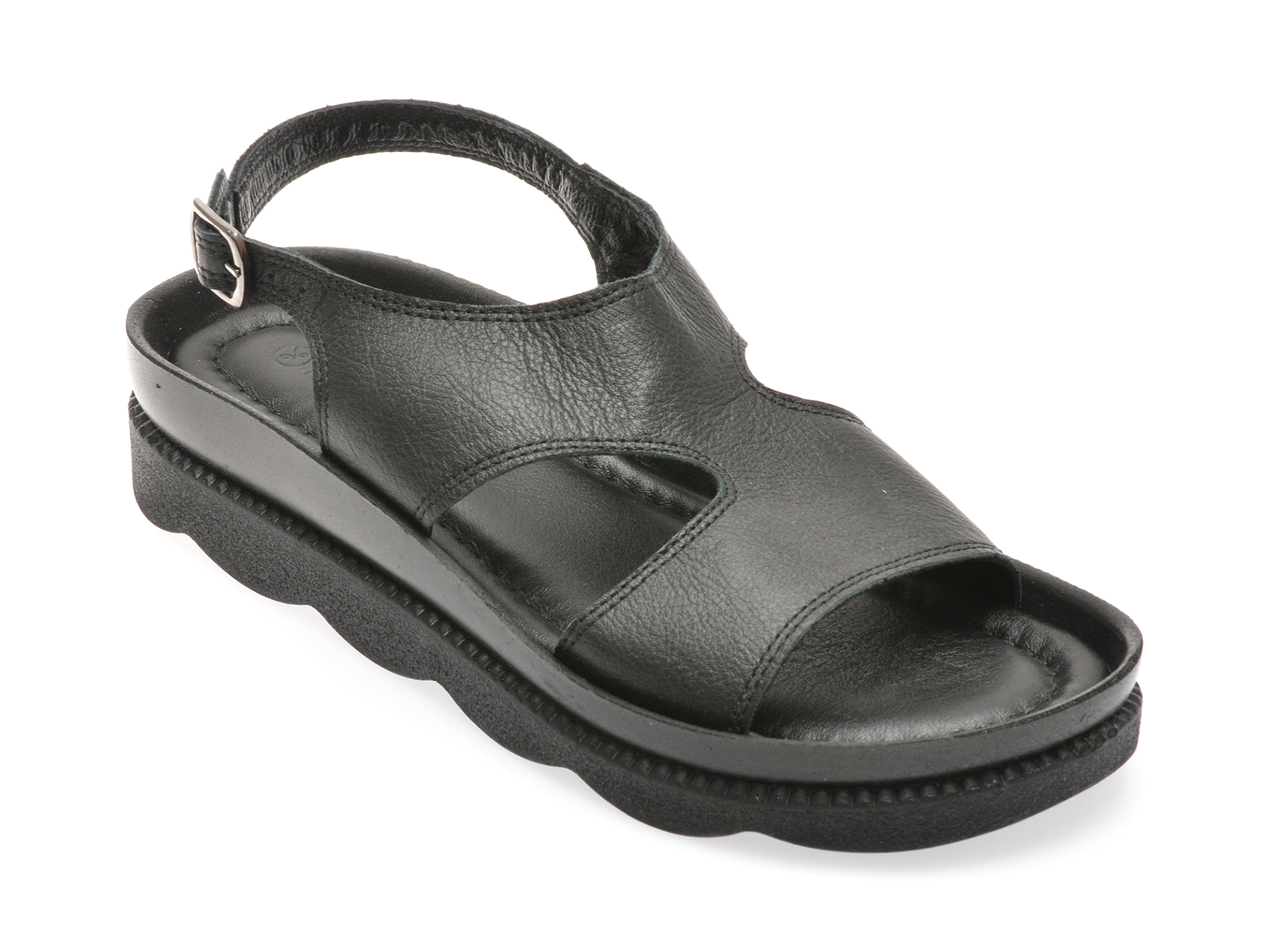 Sandale casual FERLENZ negre, 8942000, din piele naturala