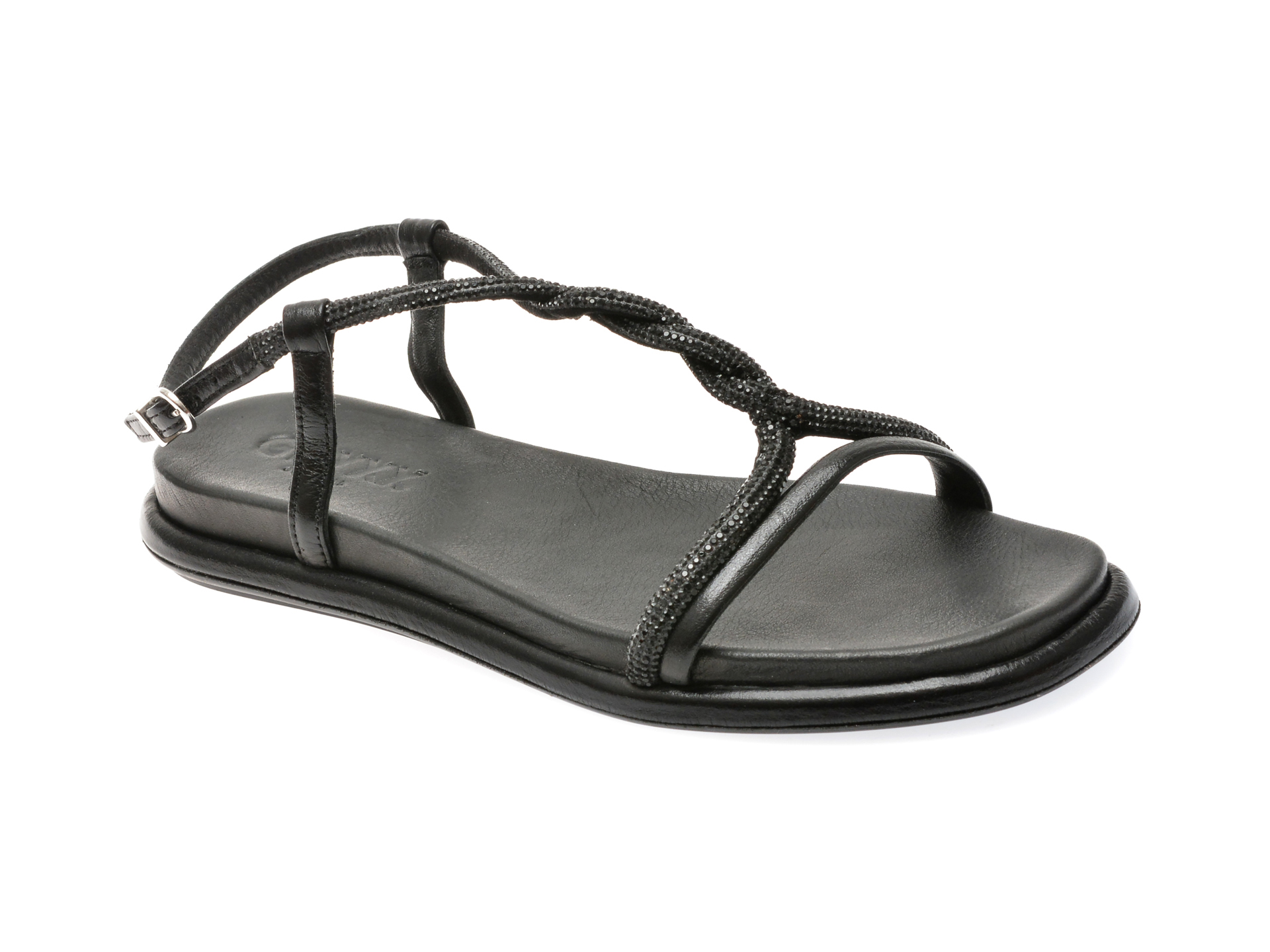 Sandale casual GRYXX negre, 4142, din piele naturala