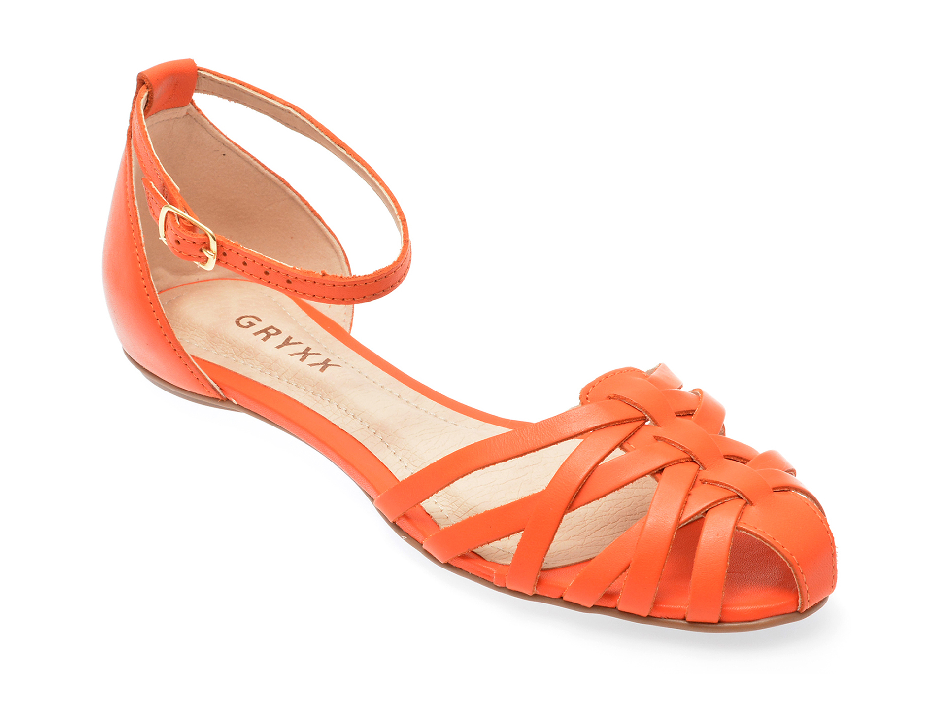 Sandale casual GRYXX portocalii, 358602, din piele naturala