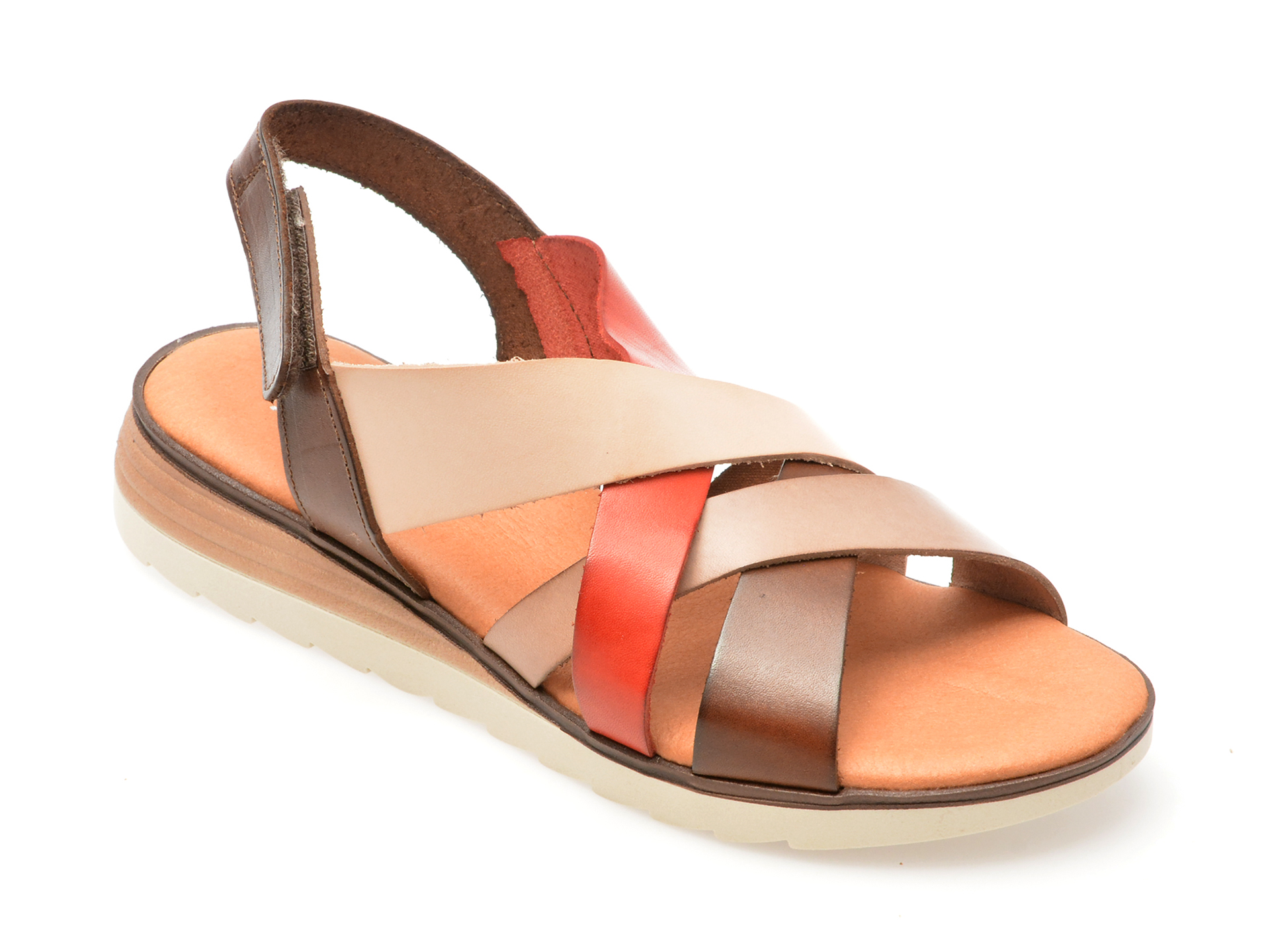 Sandale casual IMAGE maro, KITON, din piele naturala