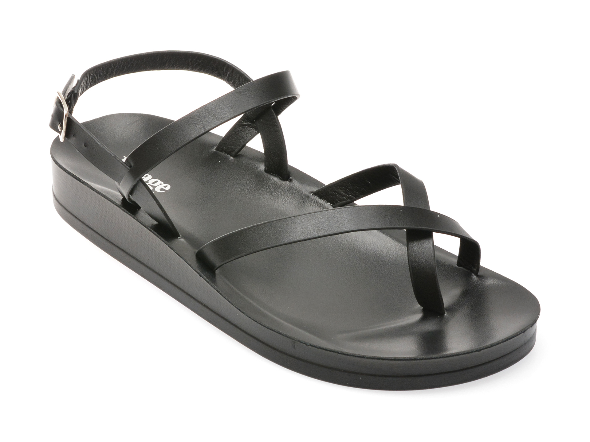 Sandale casual IMAGE negre, 110728, din piele ecologica