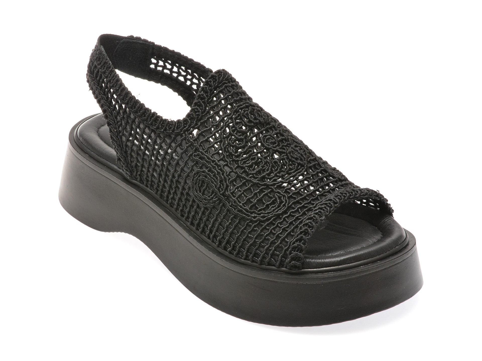 Sandale casual IMAGE negre, 471081, din material textil