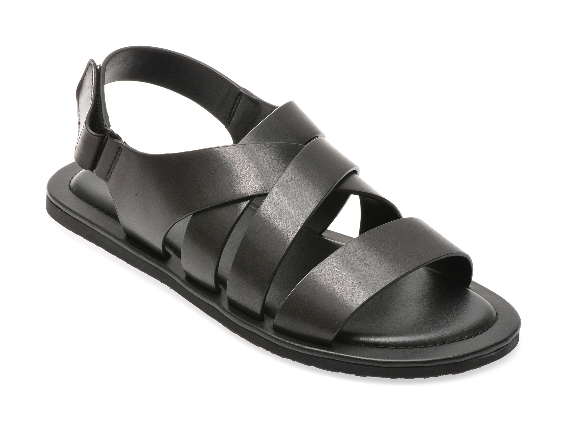 Sandale casual OTTER negre, 2247, din piele naturala