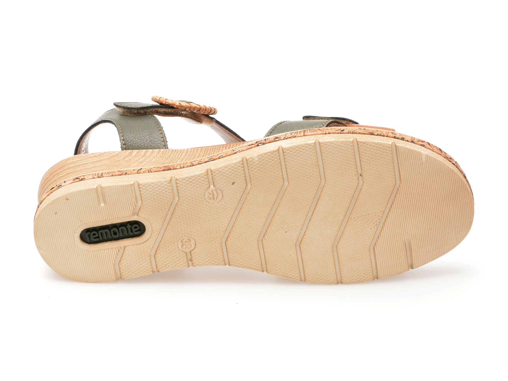 Sandale casusl REMONTE verzi, D3067, din piele naturala