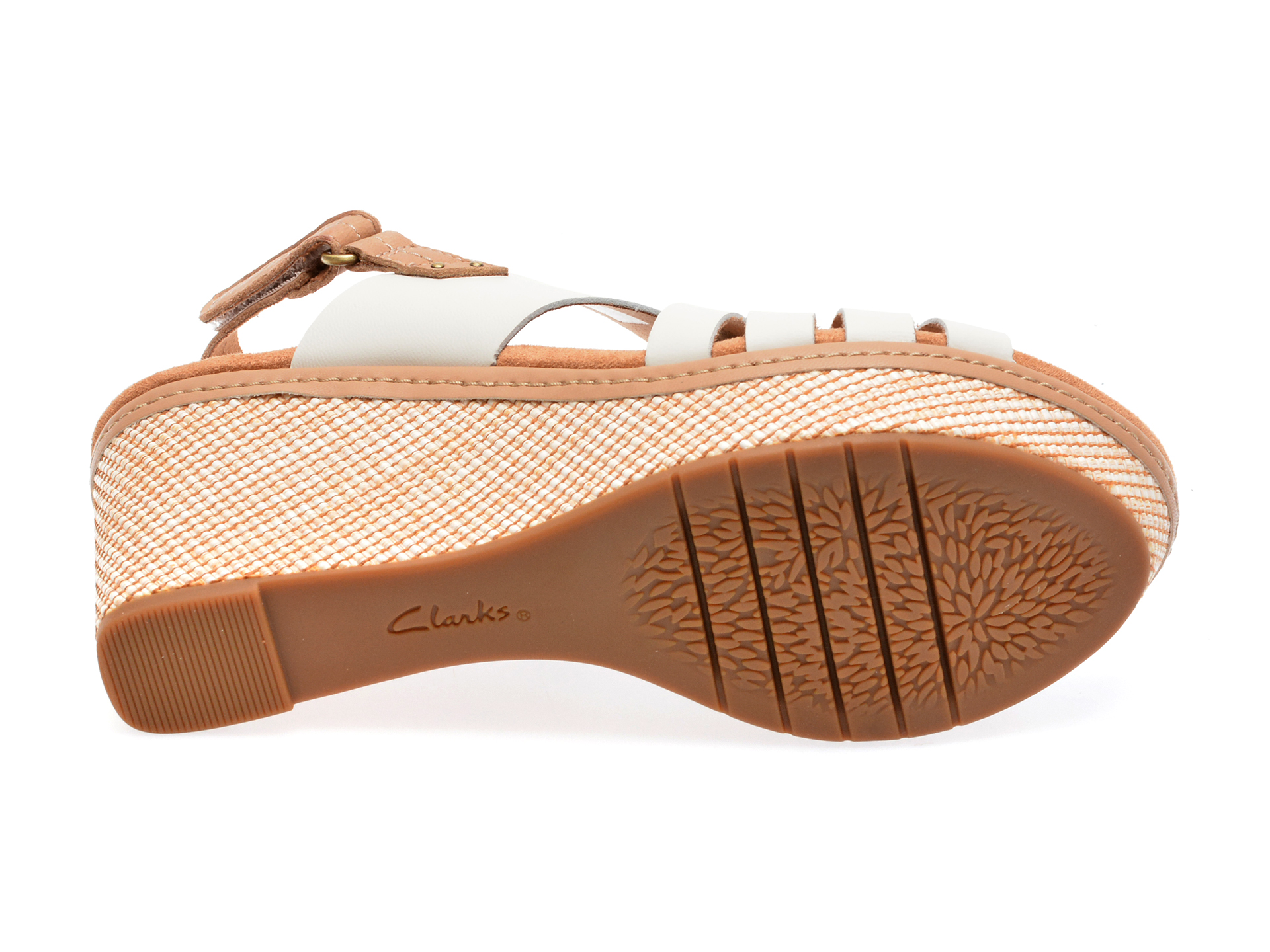 Poze Sandale CLARKS albe, ELLERI GRACE 13-N, din piele naturala otter.ro