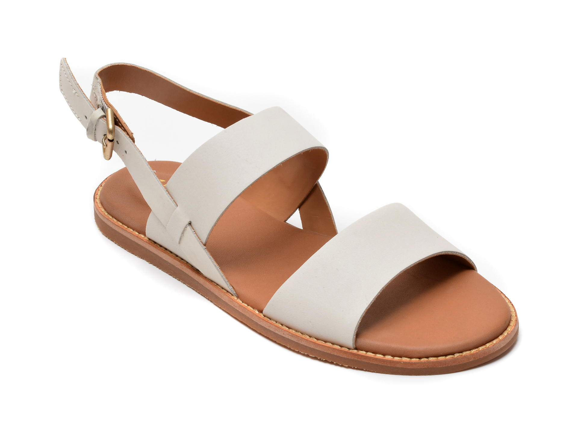 Sandale CLARKS albe, KARSSTR, din piele naturala /femei/sandale imagine noua