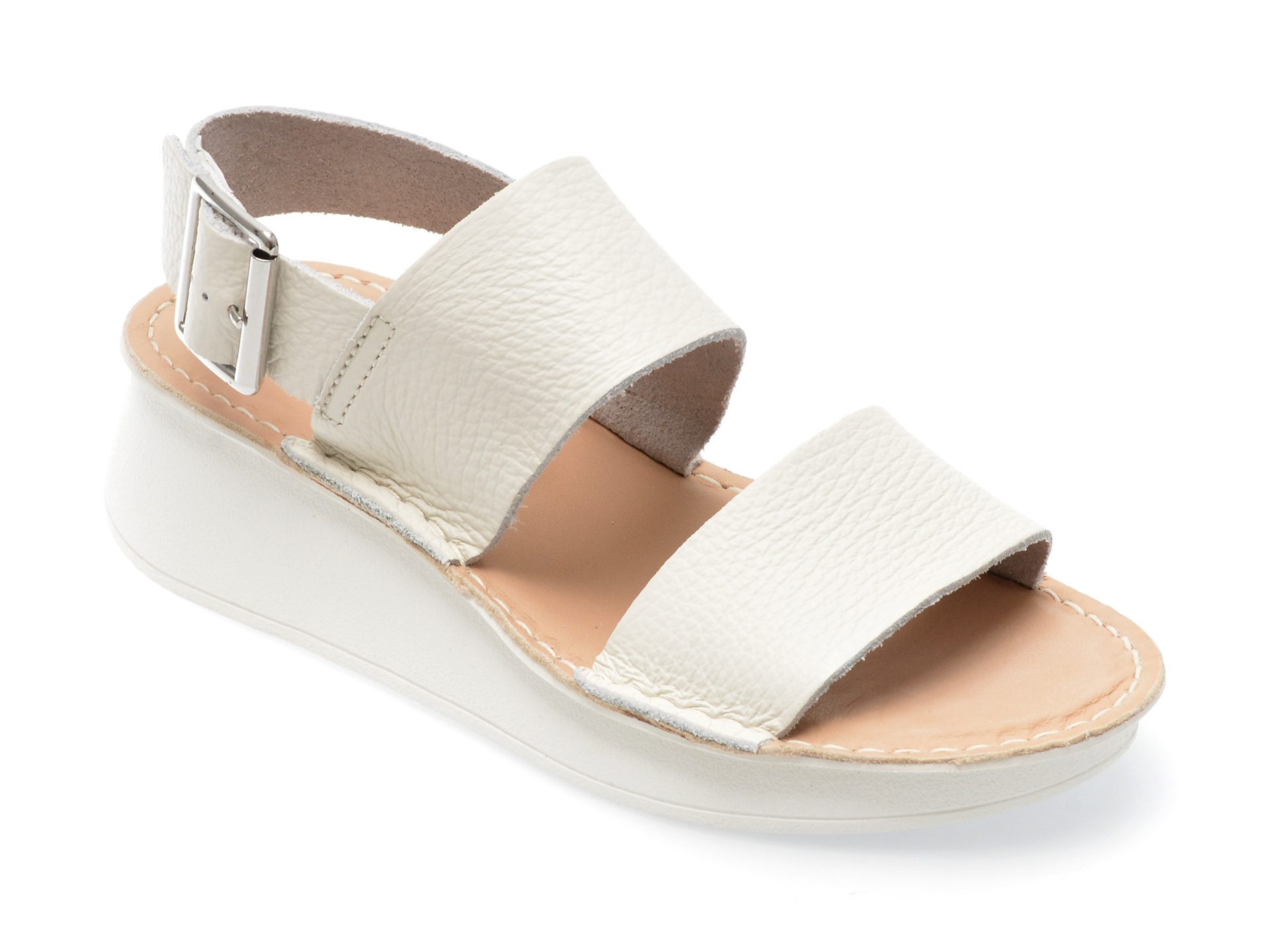 Sandale CLARKS albe, VELHILL STRAP 13-N, din piele naturala Answear 2023-09-28