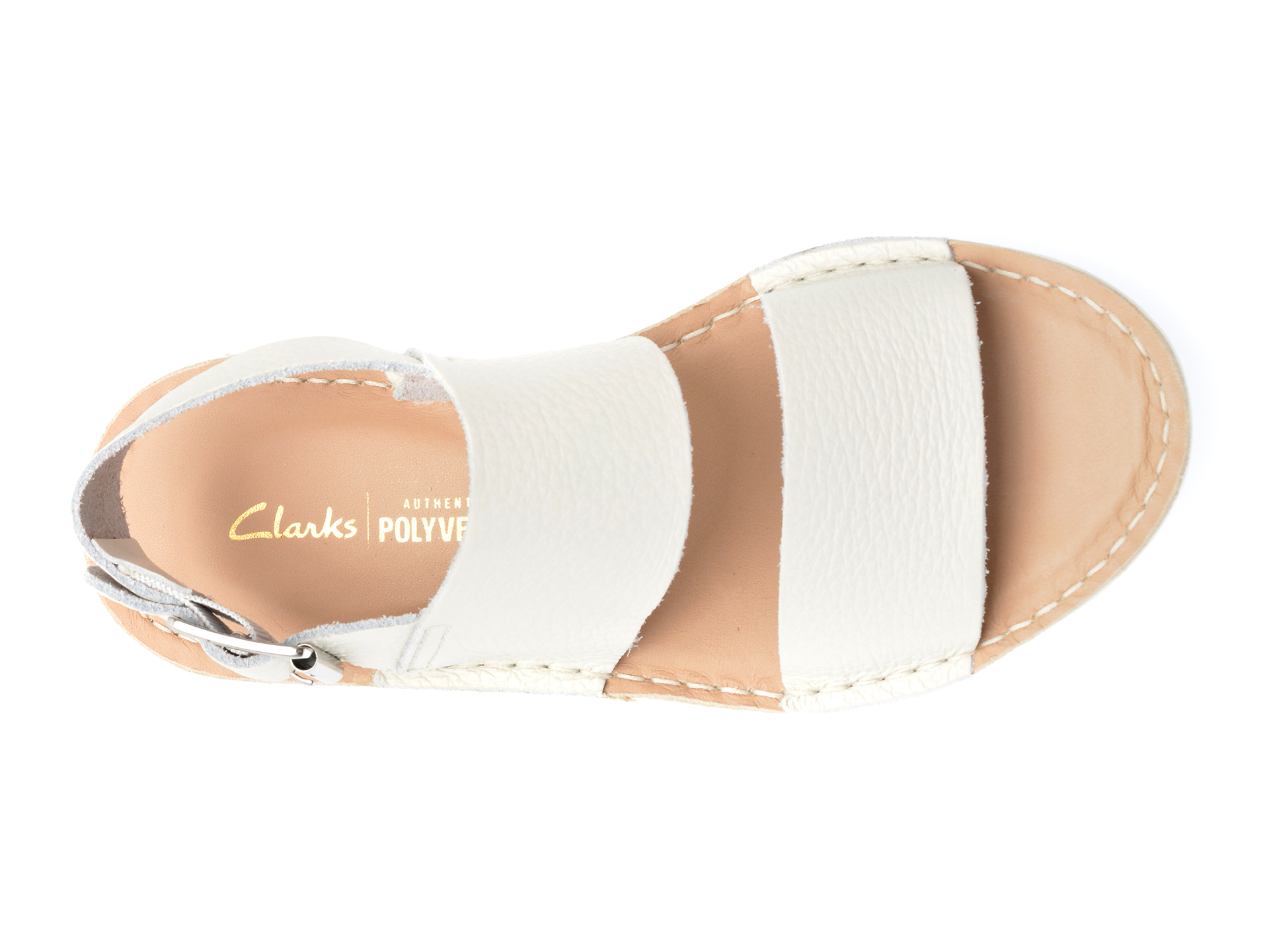 Poze Sandale CLARKS albe, VELHILL STRAP 13-N, din piele naturala otter.ro