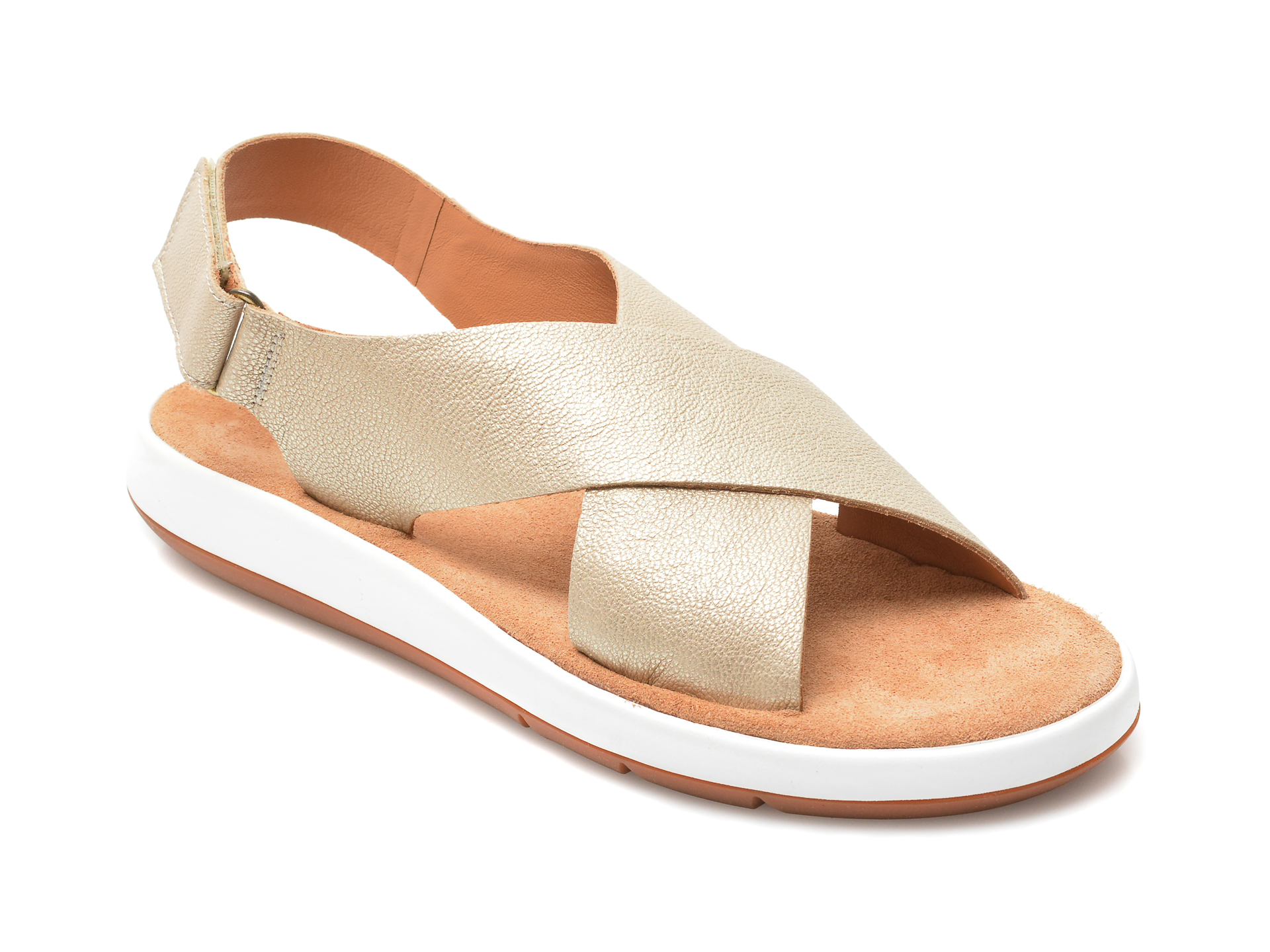 Sandale CLARKS aurii, JEMSCRO, din piele naturala /femei/sandale imagine noua