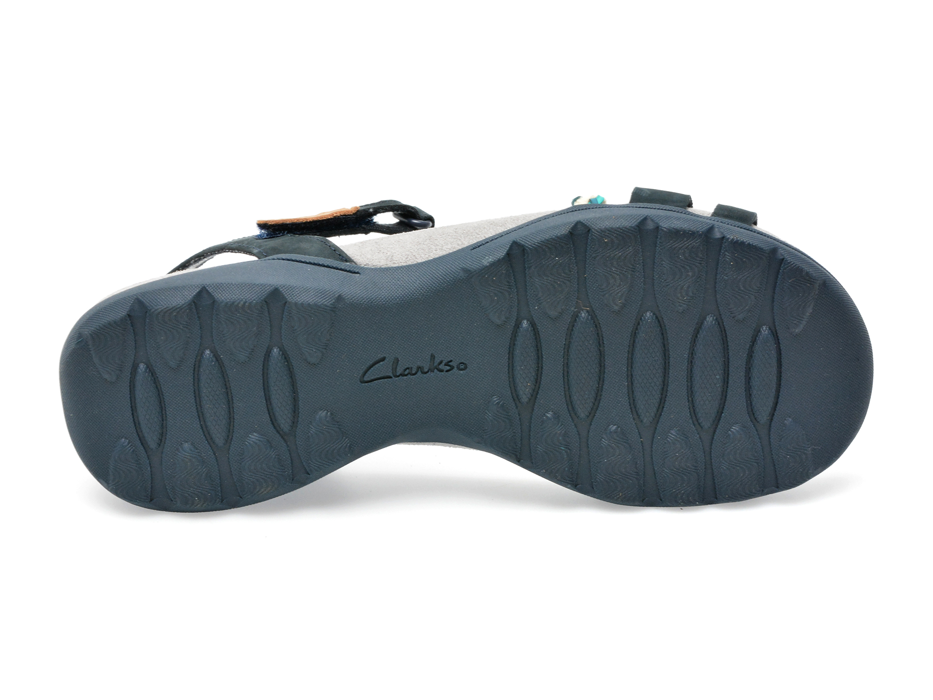 Sandale CLARKS bleumarin, AMANDA TEALITE 0912, din nabuc