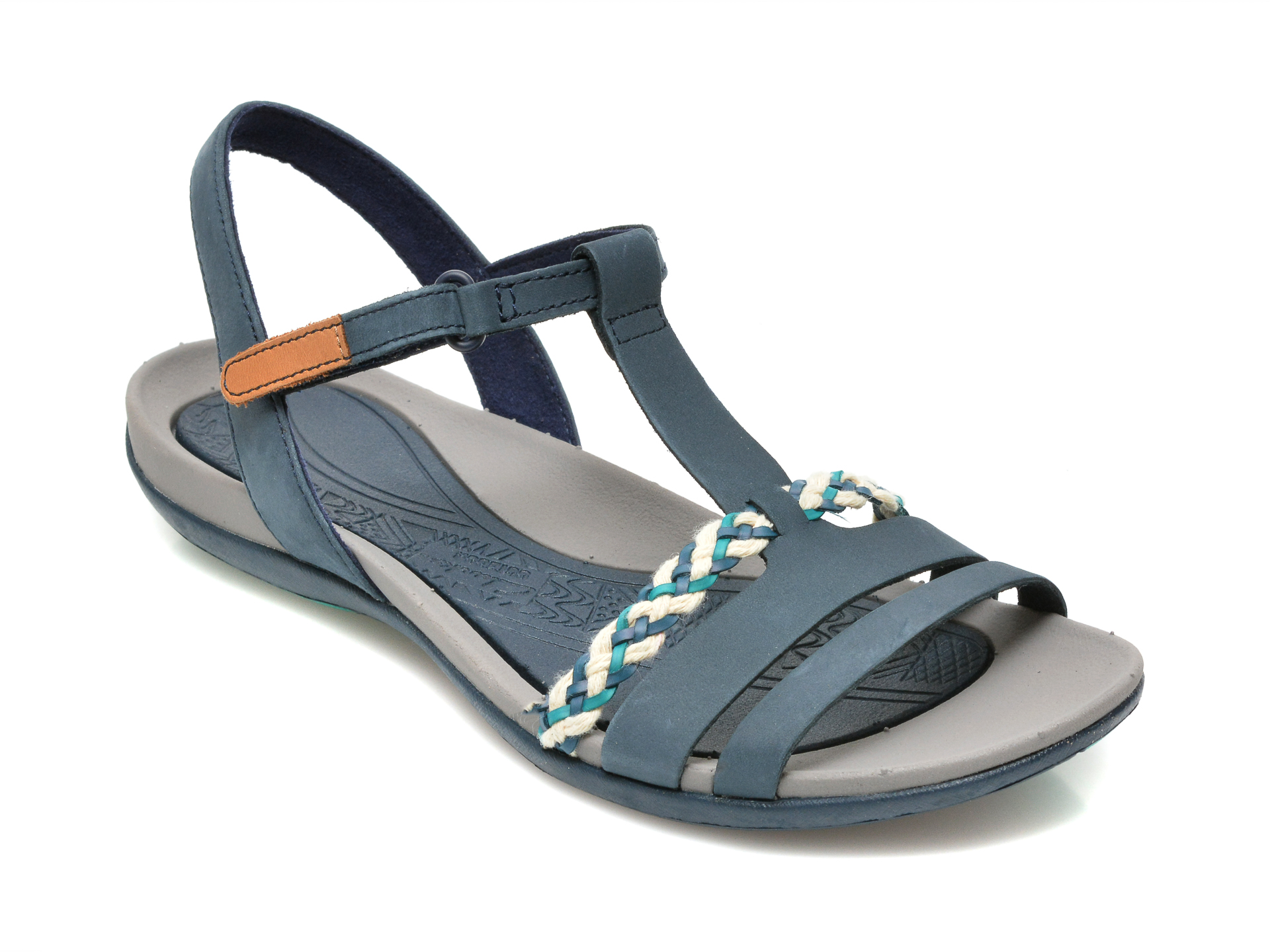 Sandale CLARKS bleumarin, TEALITE GRACE, din nabuc