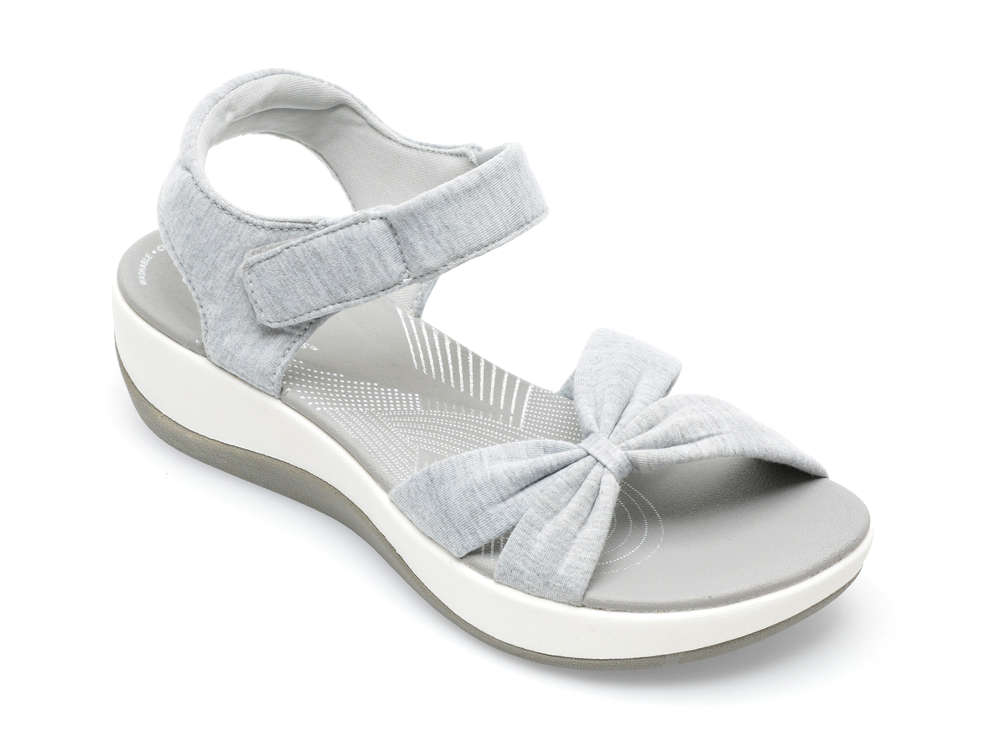 Sandale CLARKS gri, ARLA SHORE 0912, din material textil femei 2023-03-21