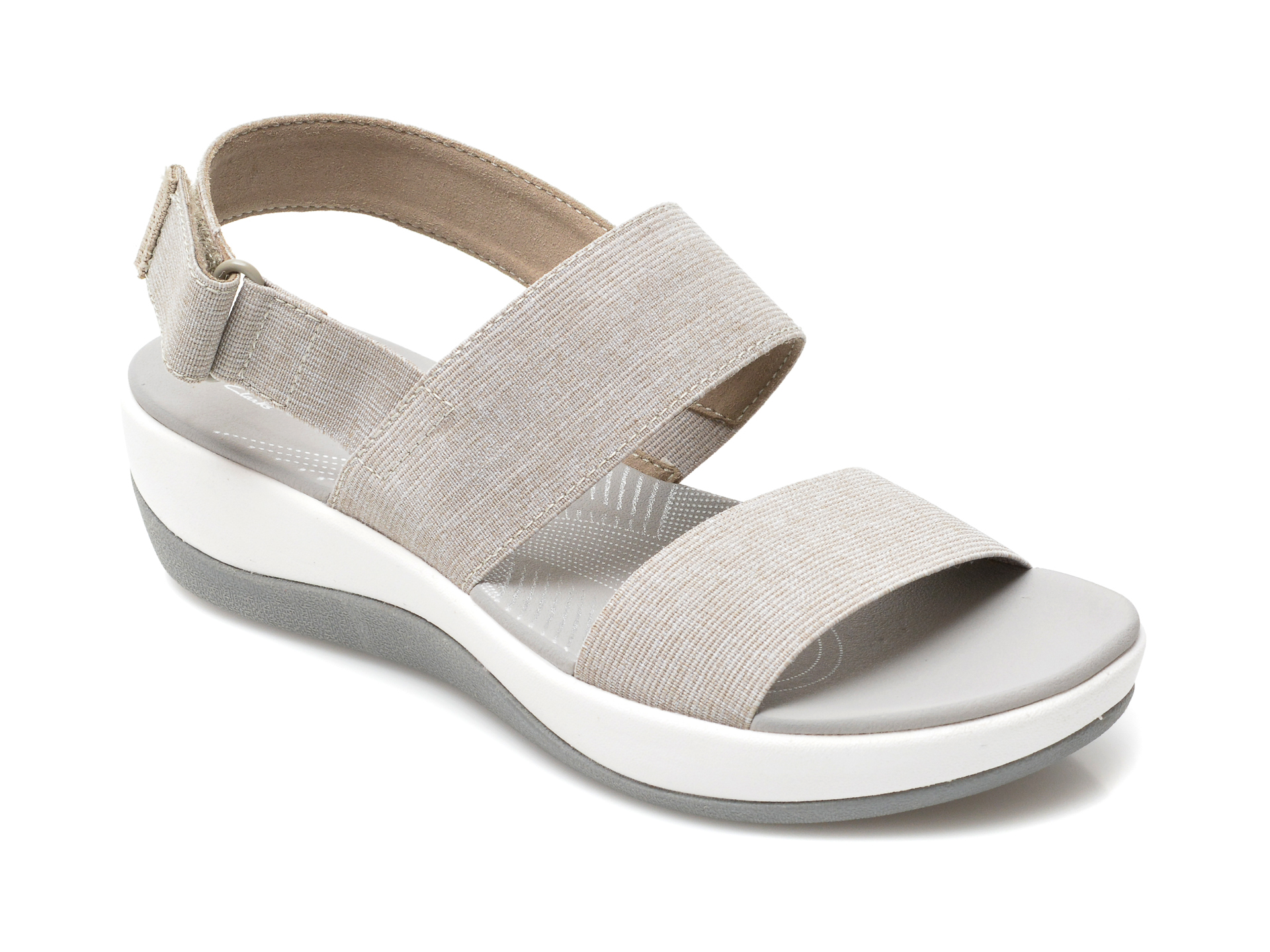 Sandale CLARKS gri, ARLAJAC, din material textil imagine Black Friday 2021