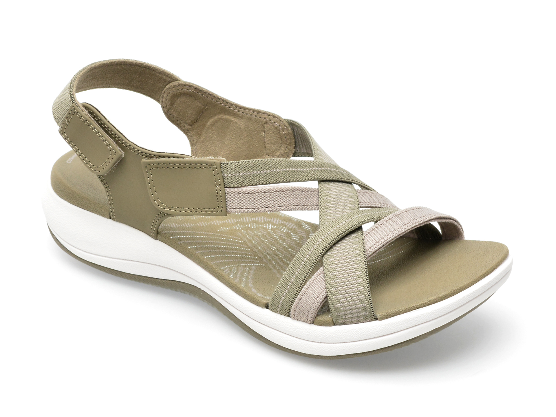 Sandale CLARKS kaki, MIRA IVY 0912, din material textil /femei/sandale
