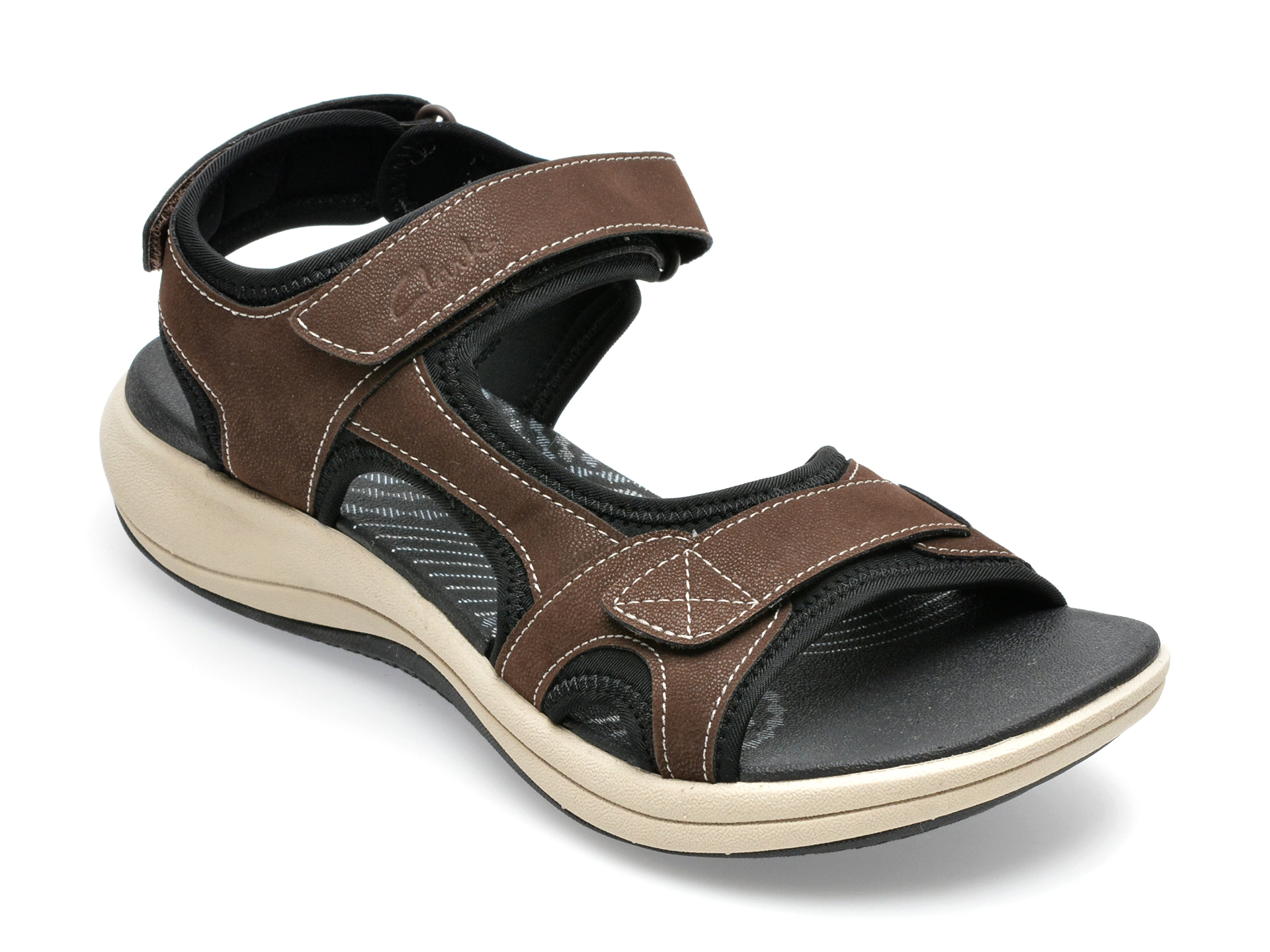 Sandale CLARKS maro, MIRA BAY 0912, din material textil femei 2023-03-21