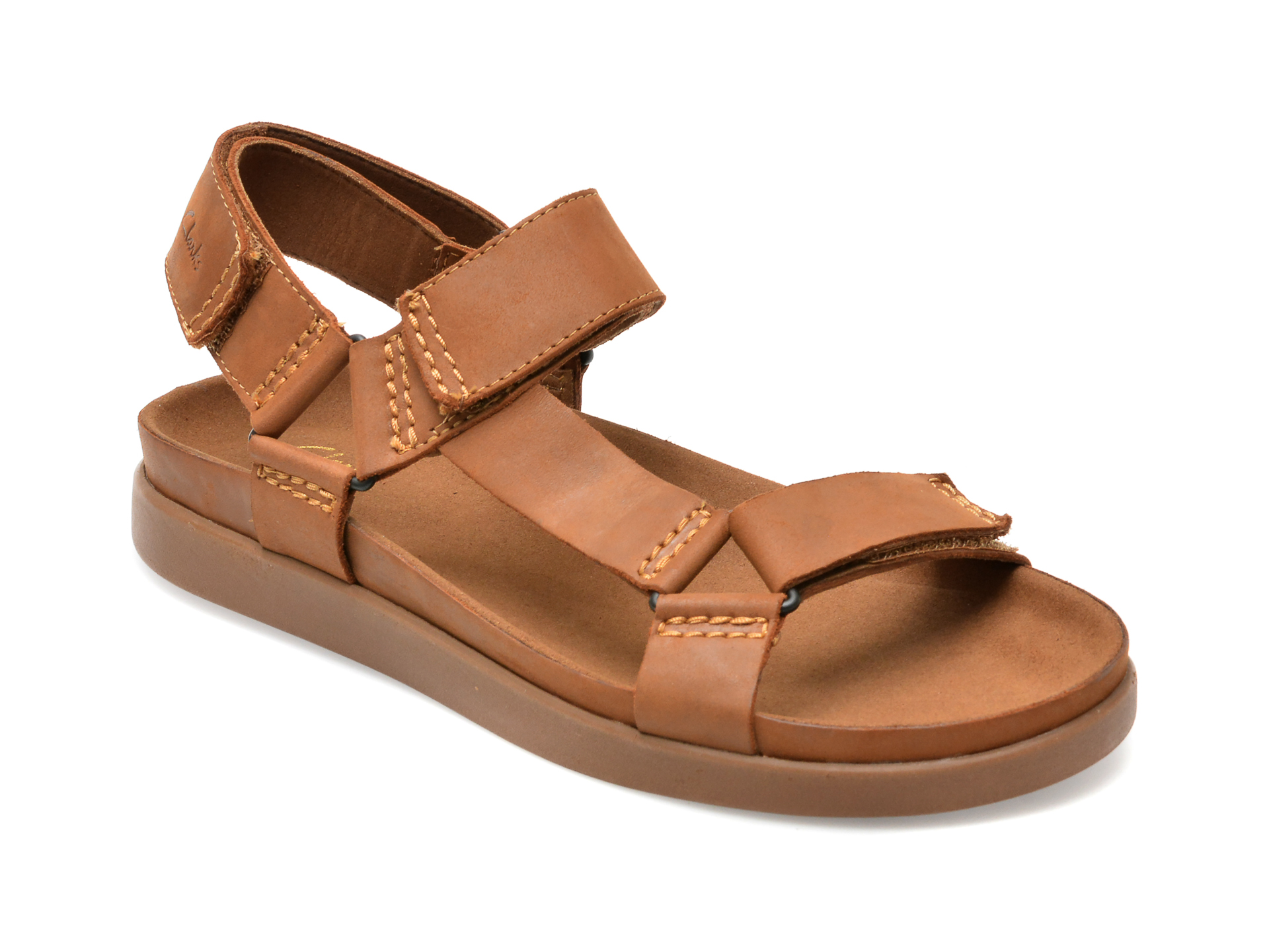 Sandale CLARKS maro, SUNDER RANGE 16-N, din piele naturala Clarks imagine noua 2022