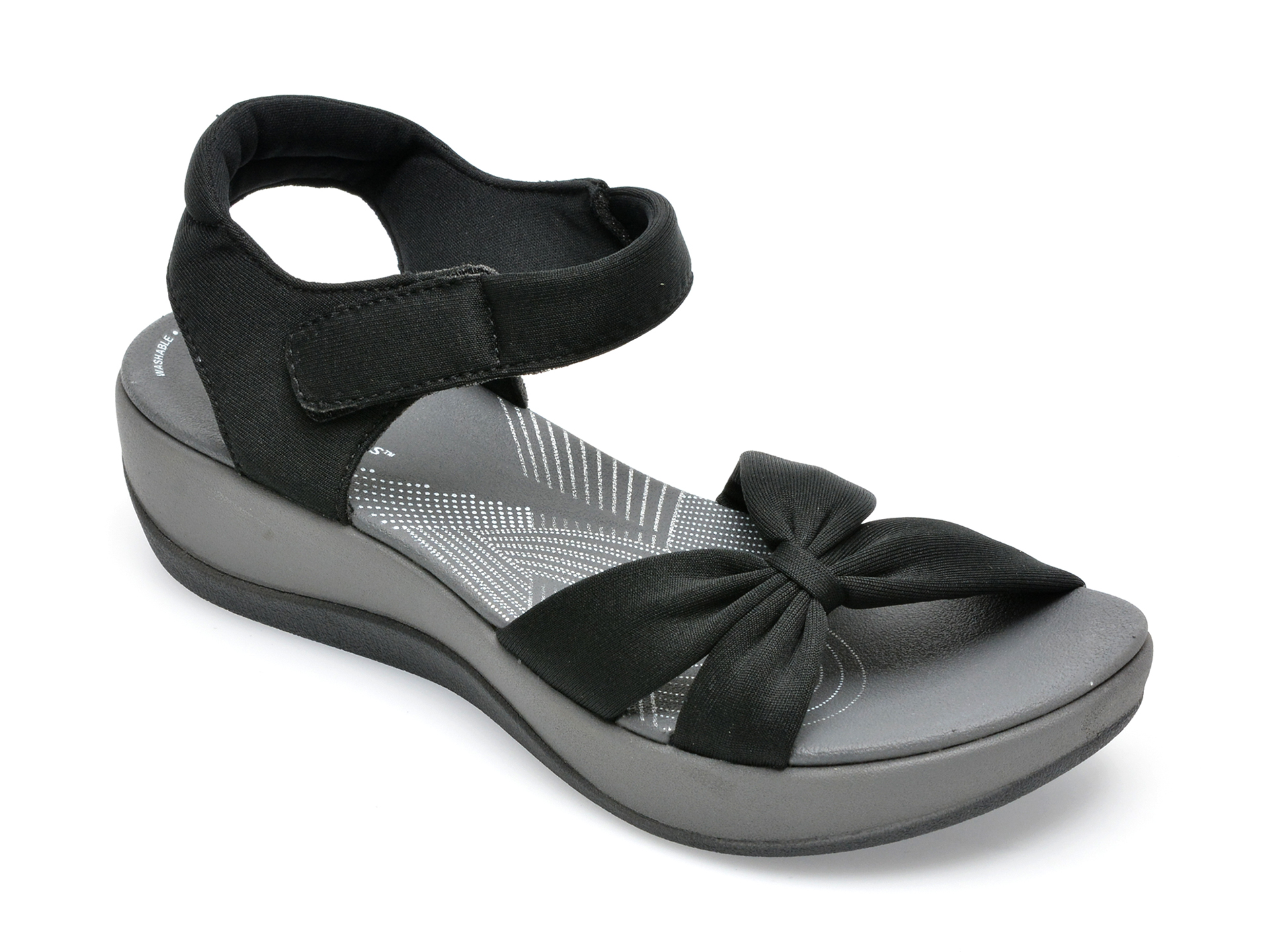 Sandale CLARKS negre, ARLA SHORE 0912, din material textil femei 2023-03-21