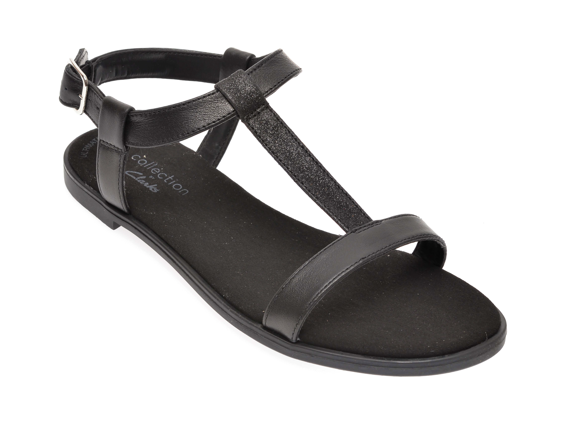 Sandale CLARKS negre, Bay Rosa, din piele naturala