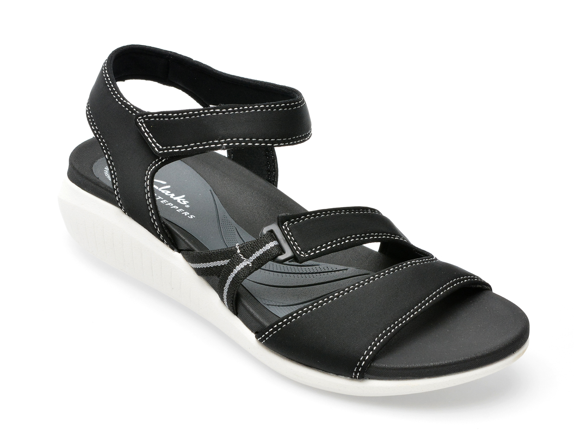 Sandale CLARKS negre, GLIDE HI SHORE 0912, din material textil femei 2023-03-21