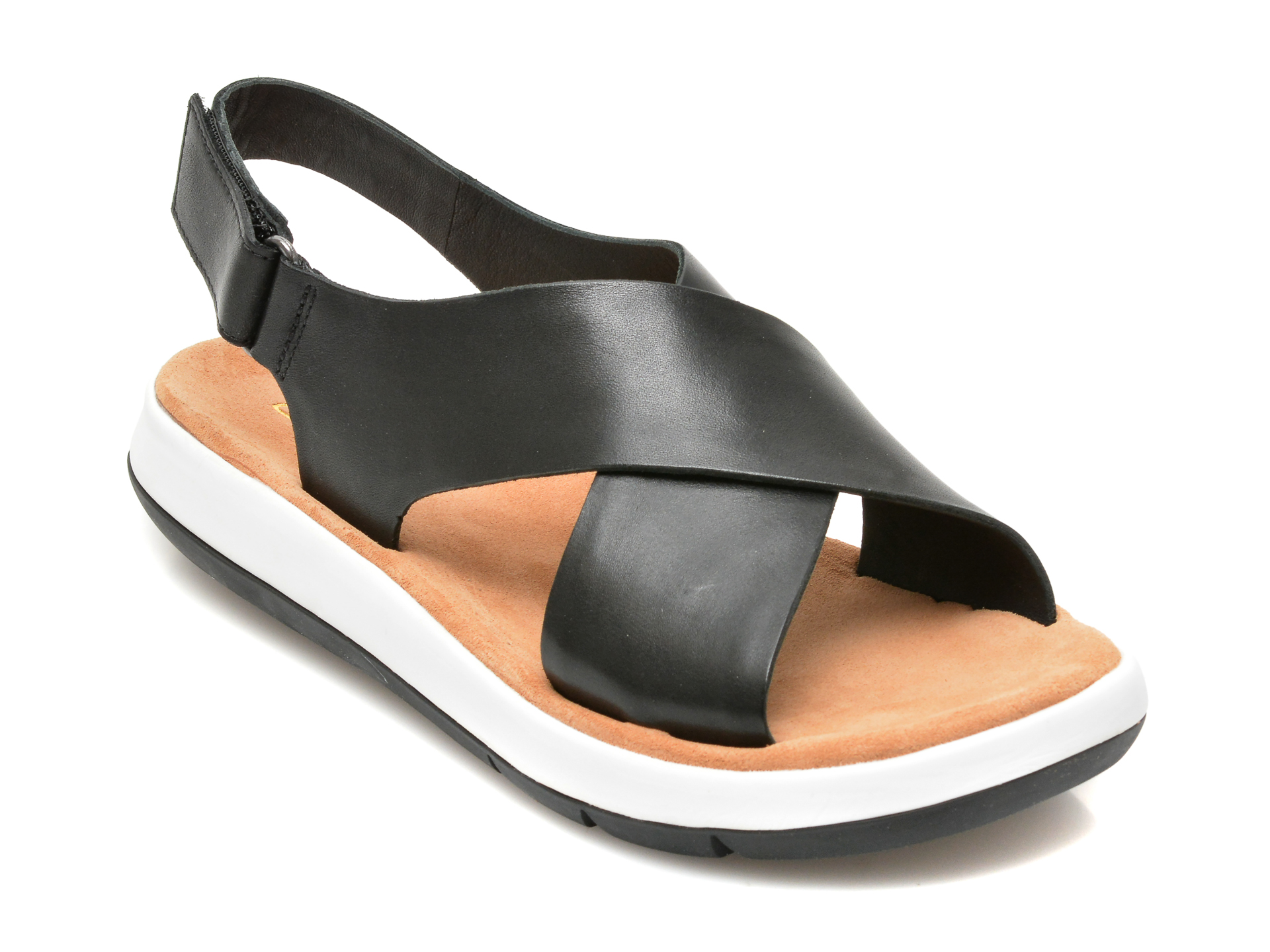 Sandale CLARKS negre, JEMSA CROSS, din piele naturala Clarks