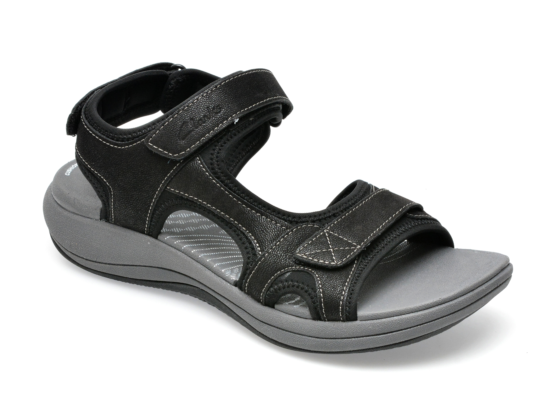 Sandale CLARKS negre, MIRA BAY 0912, din material textil femei 2023-03-19