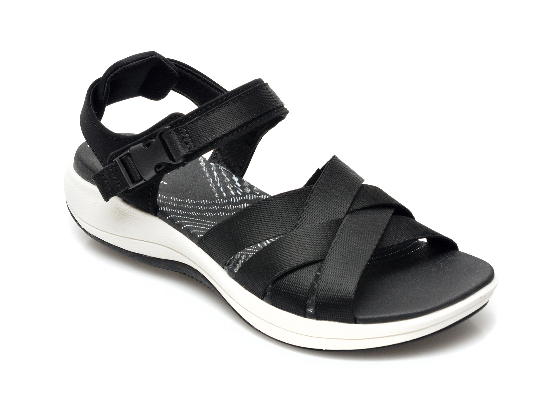 Sandale CLARKS negre, MIRA TIDE, din material textil otter.ro imagine noua 2022