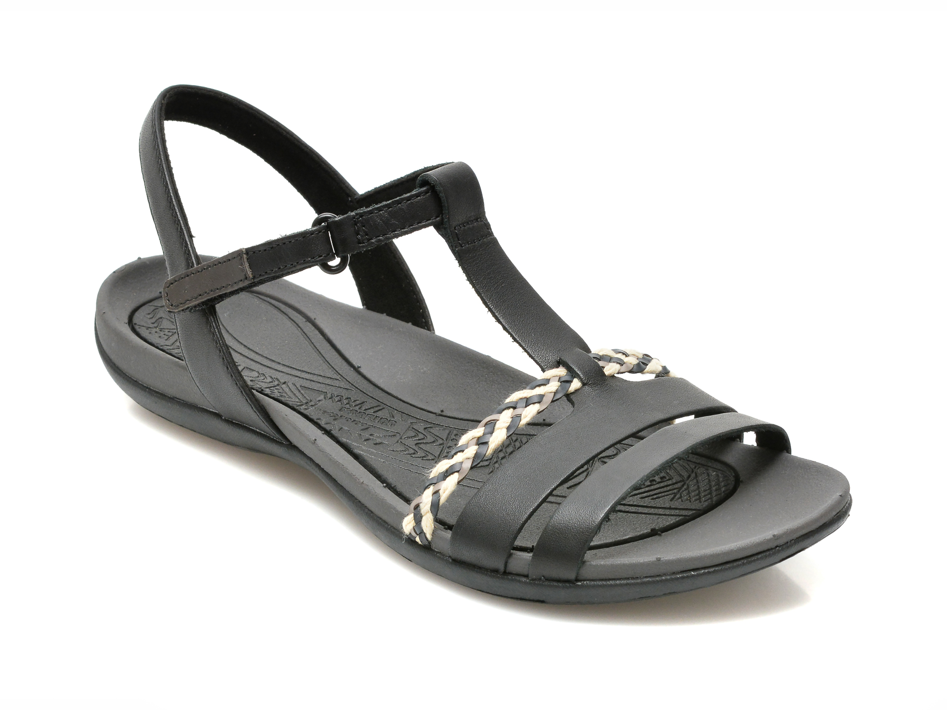 Sandale CLARKS negre, TEALITE GRACE, din piele naturala Clarks