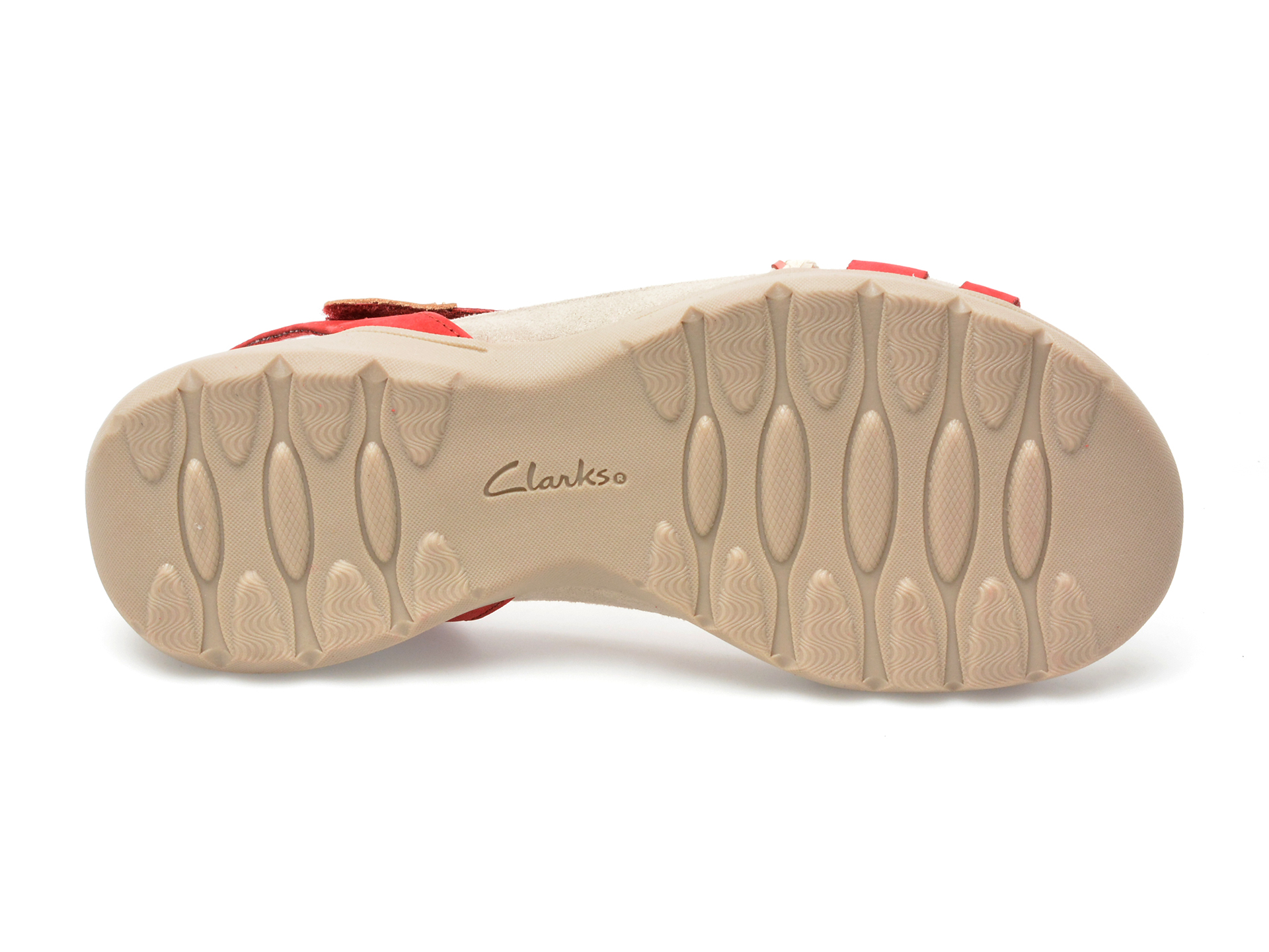 Sandale CLARKS rosii, AMANDA TEALITE 0912, din nabuc