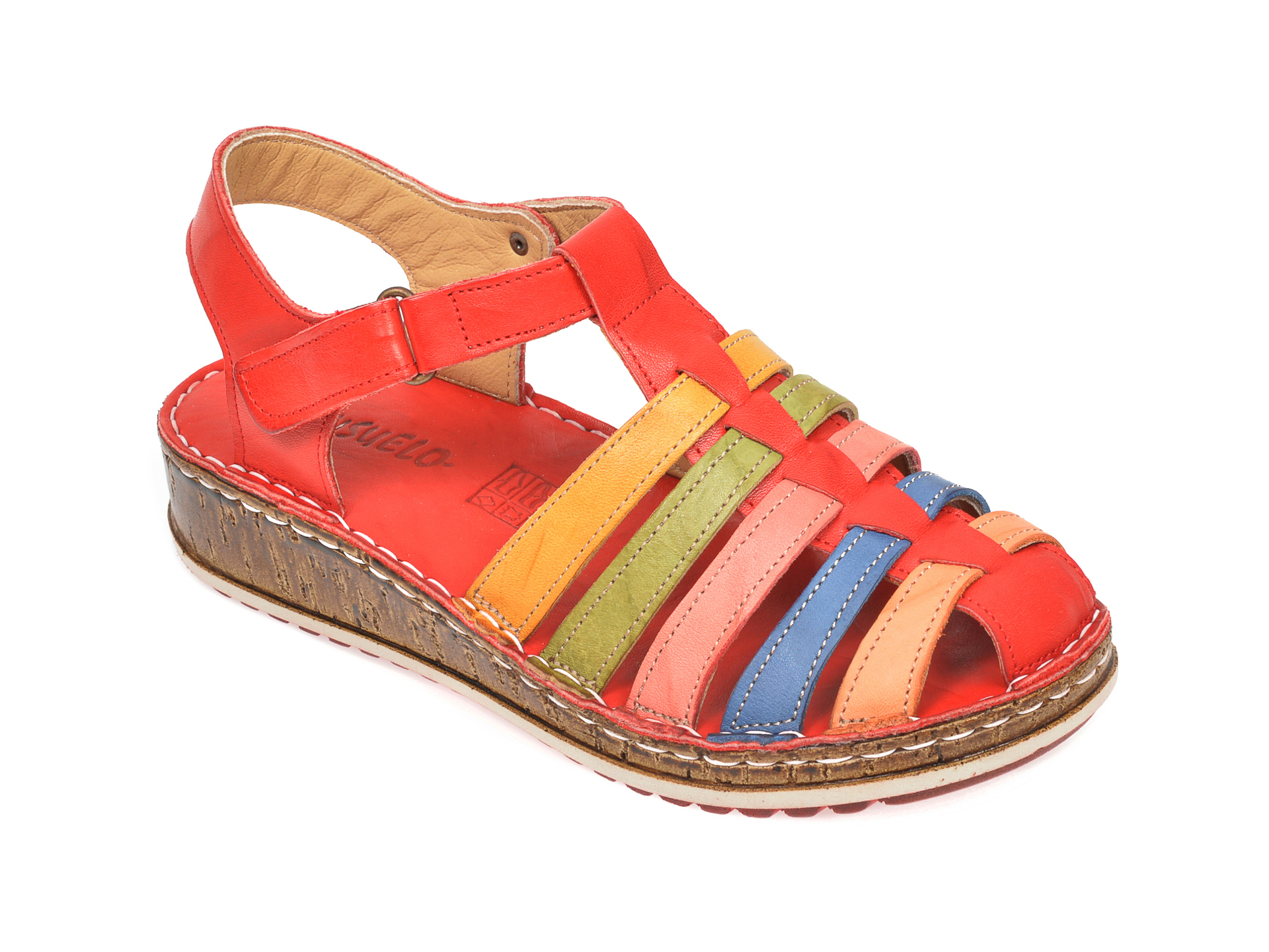 Sandale CONSUELO multicolore, 1372, din piele naturala
