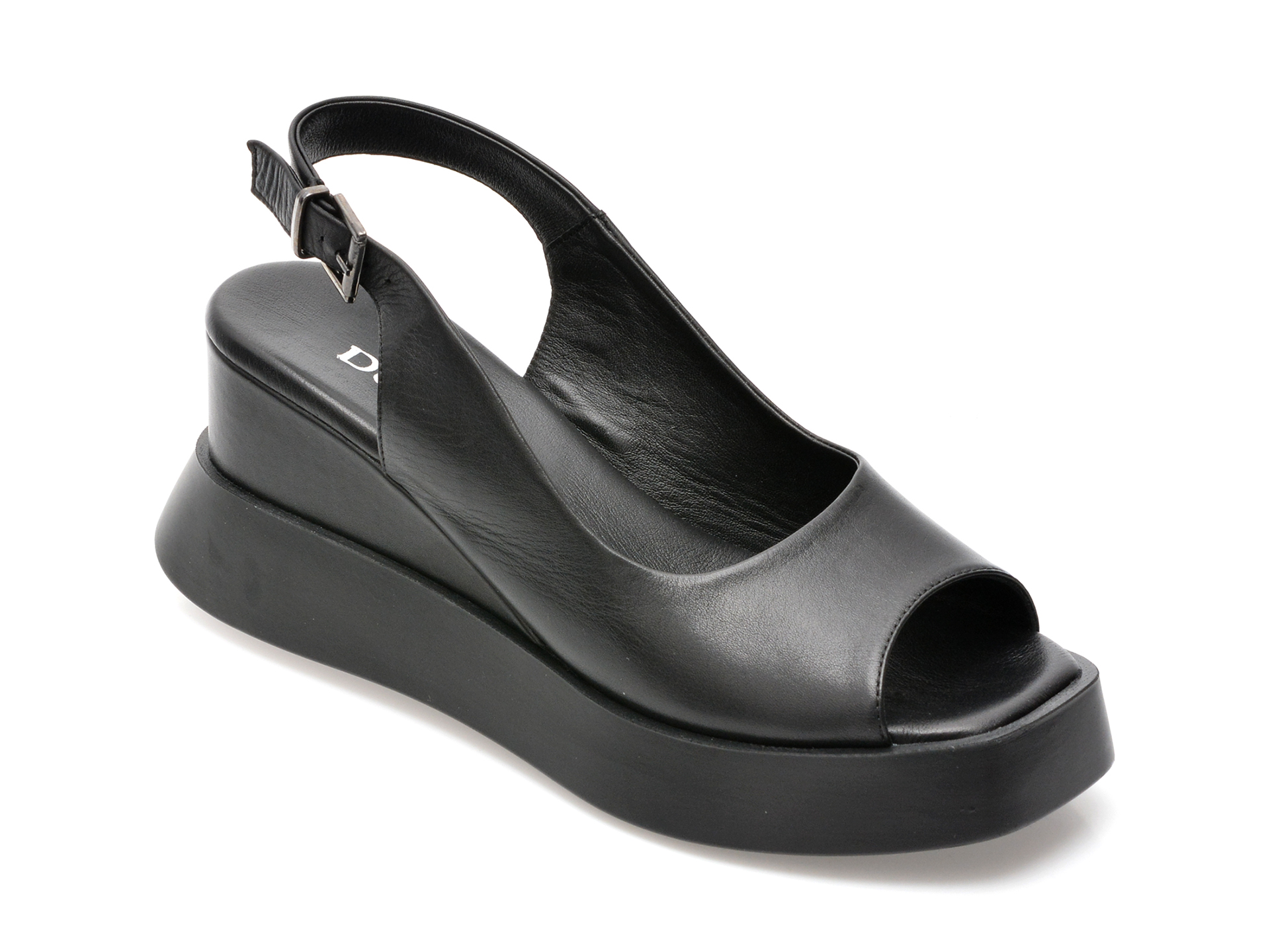 Sandale DEREM negre, 30033, din piele naturala
