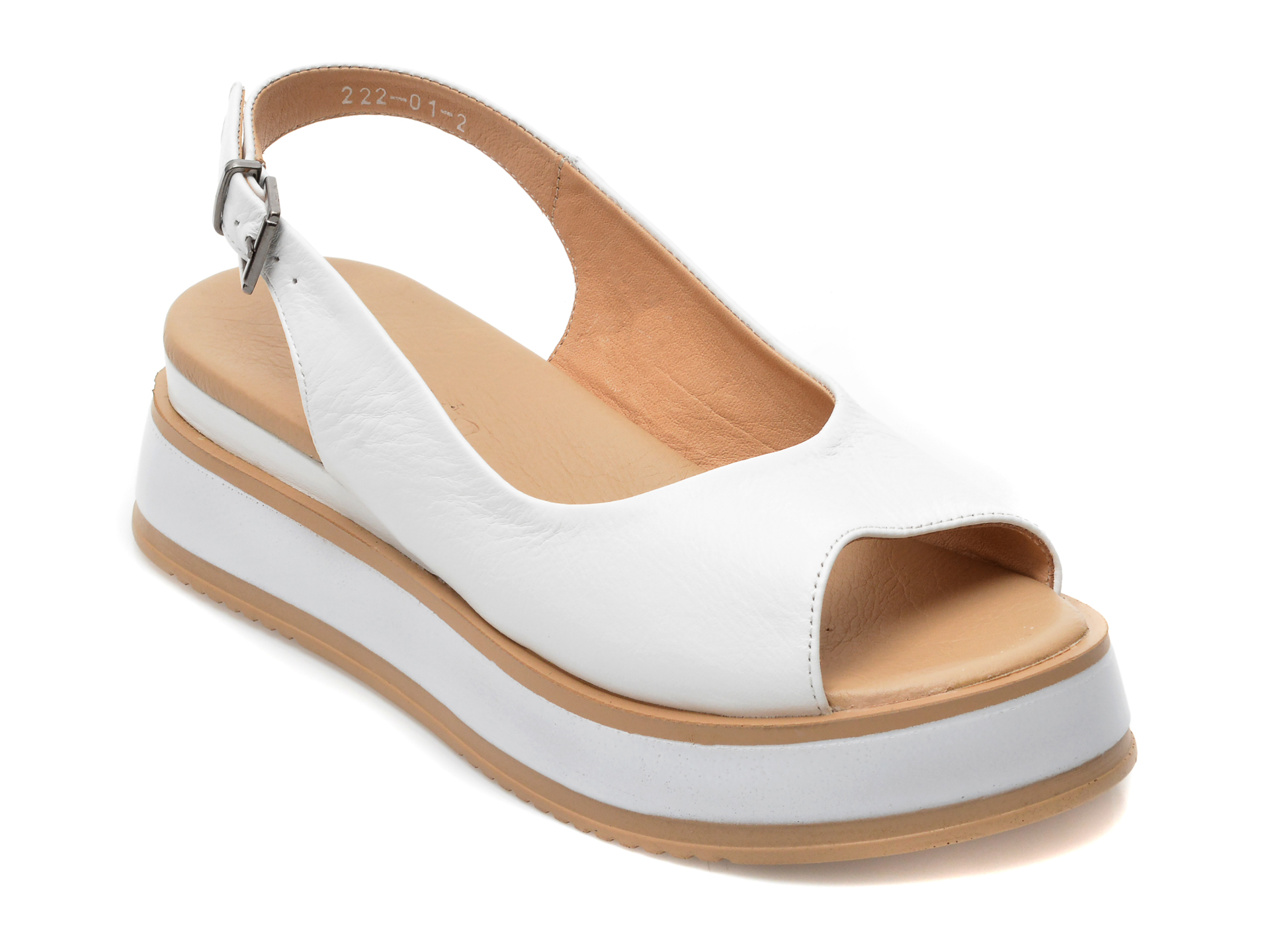 Sandale DINA GRATA albe, 3004, din piele naturala /femei/sandale imagine noua