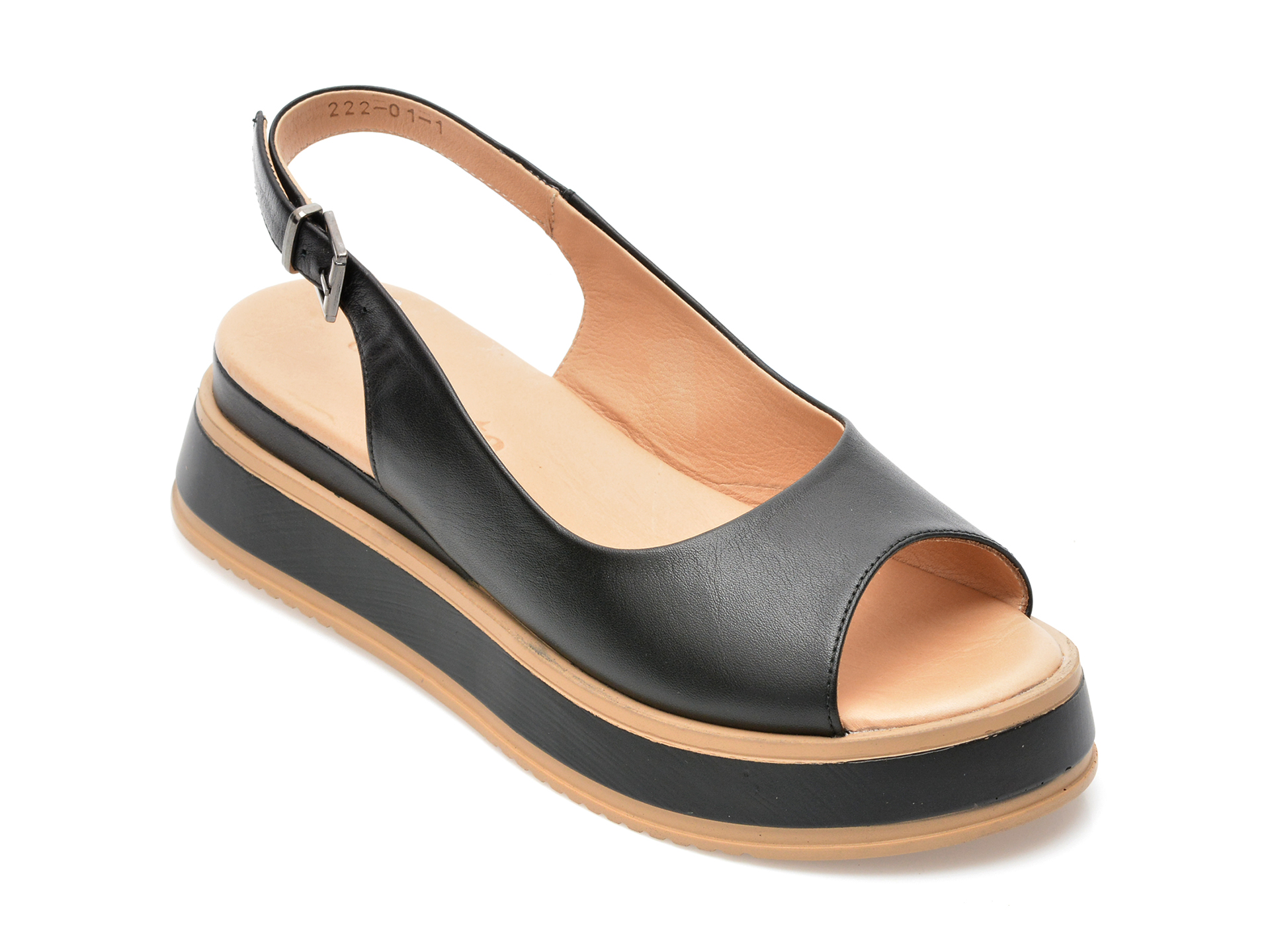 Sandale DINA GRATA negre, 3004, din piele naturala /femei/sandale imagine noua