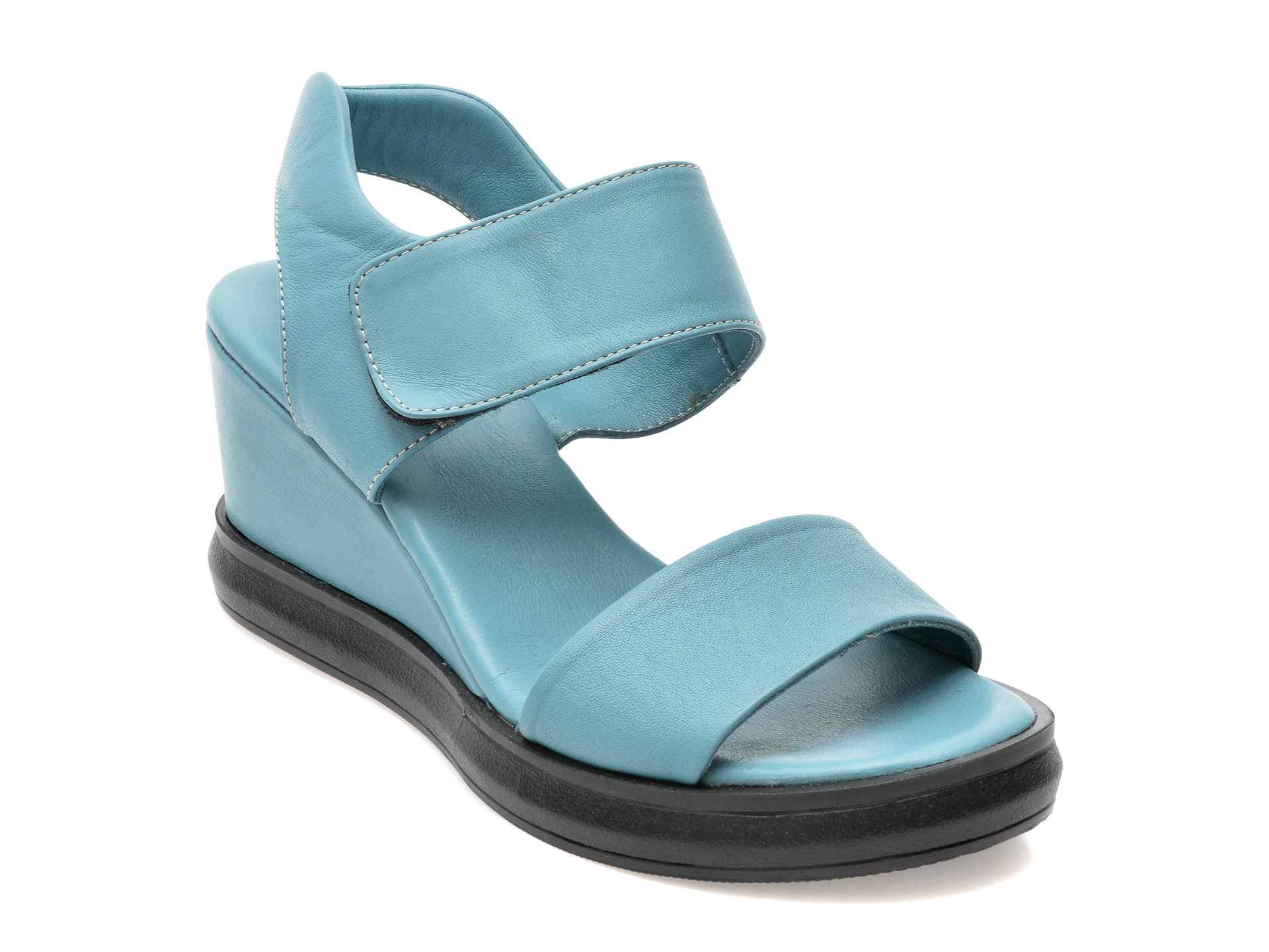 Sandale EBOUV albastre, 30021, din piele naturala
